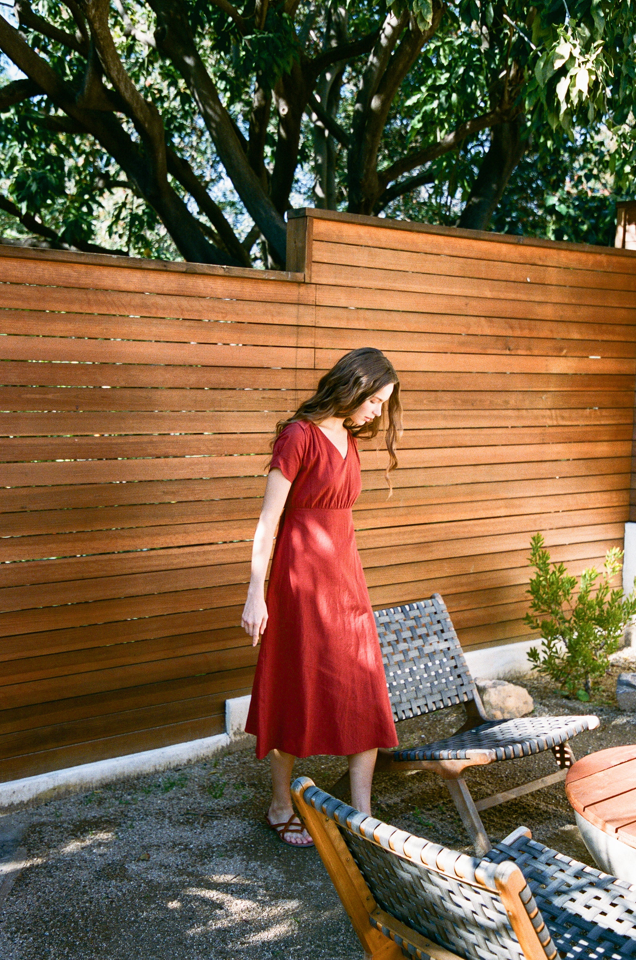 Waisted Midi Dress in Sienna