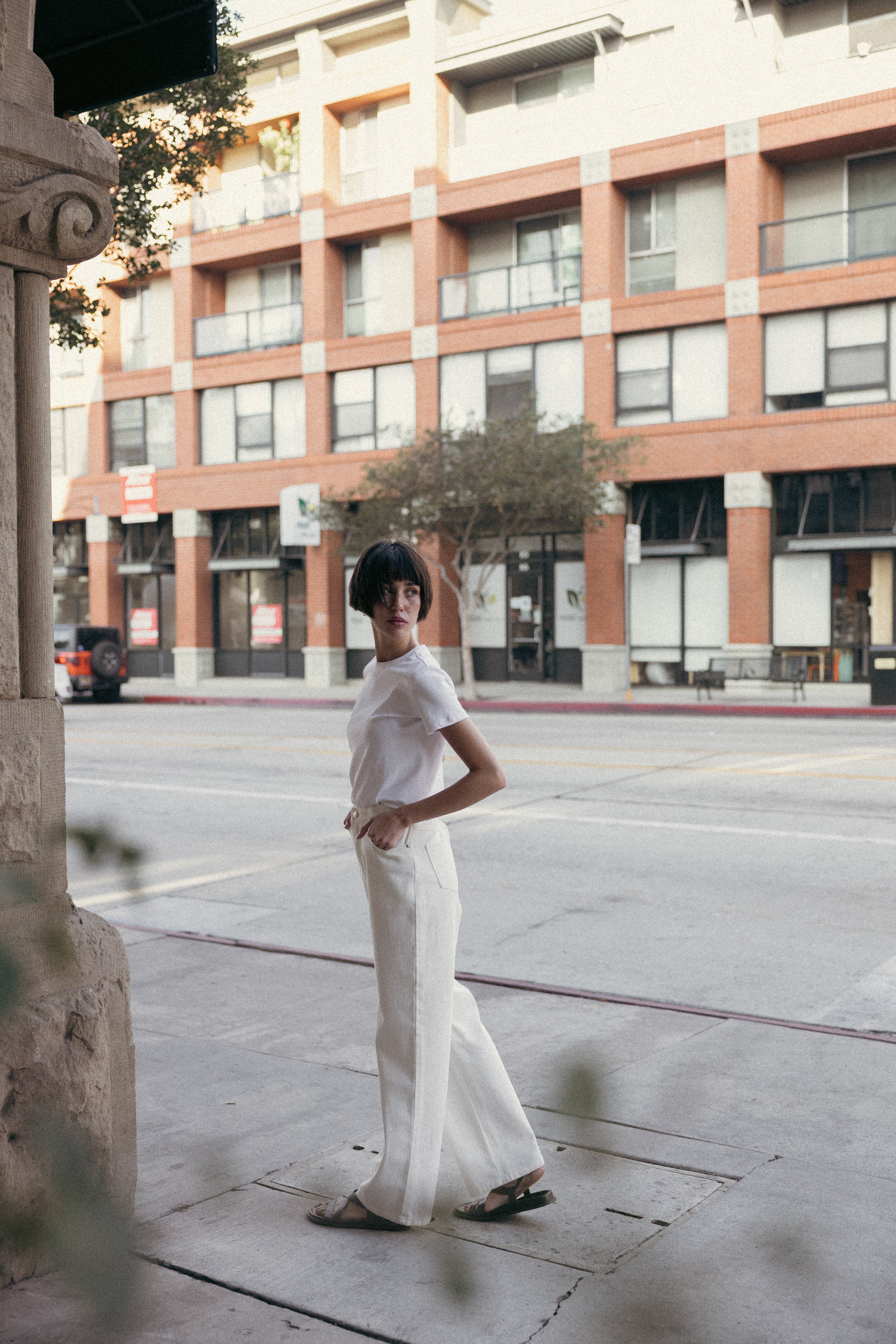 STUDIOS Cotton Stitched Tee in White