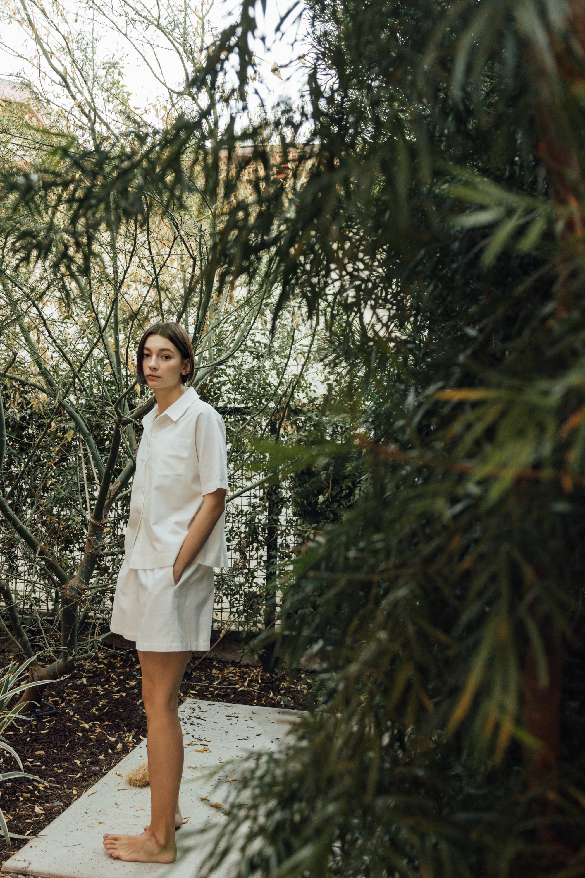 Linen Pocket Shirt in White