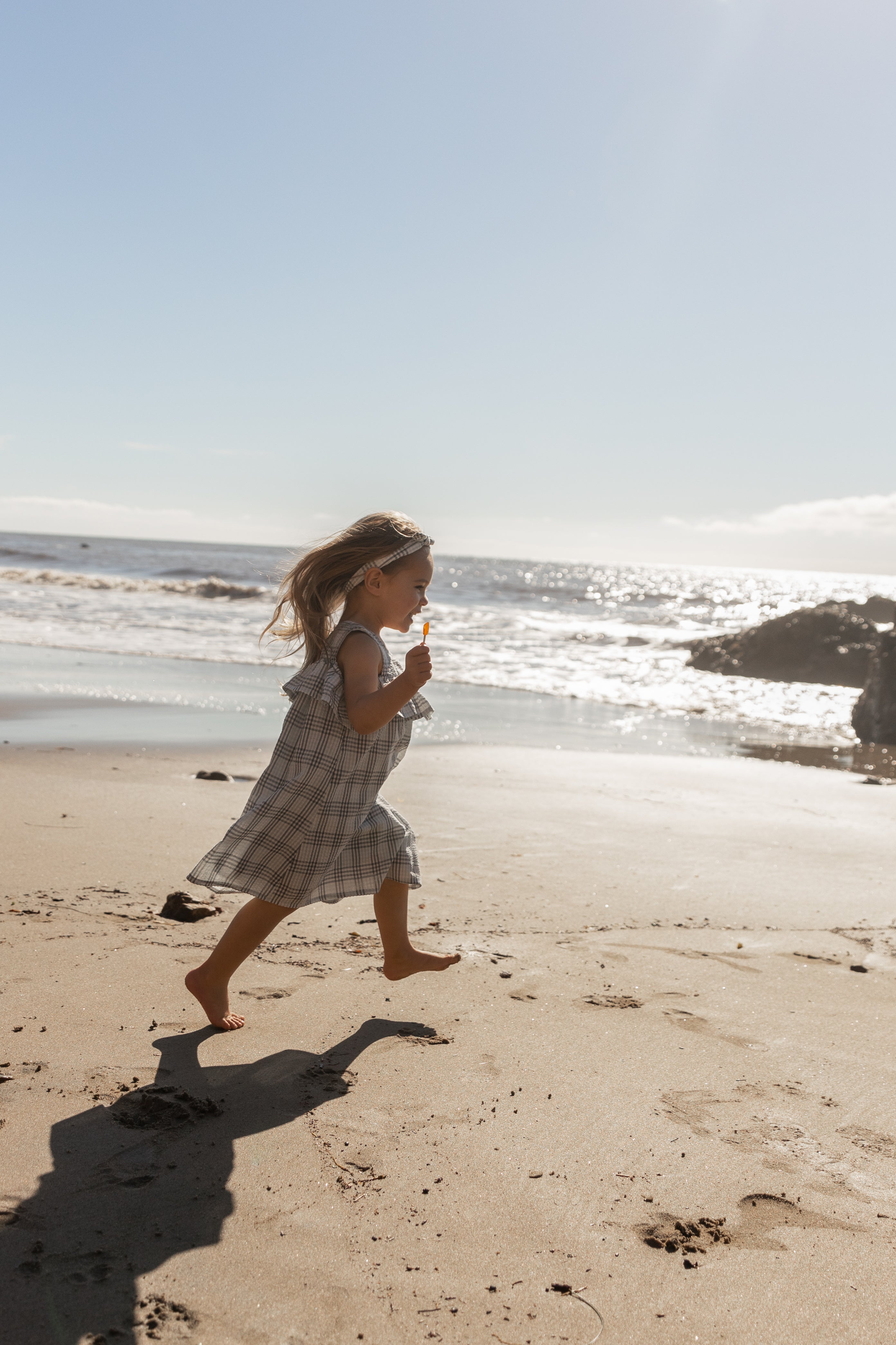 Mini Cotton Seersucker Dress in Mist