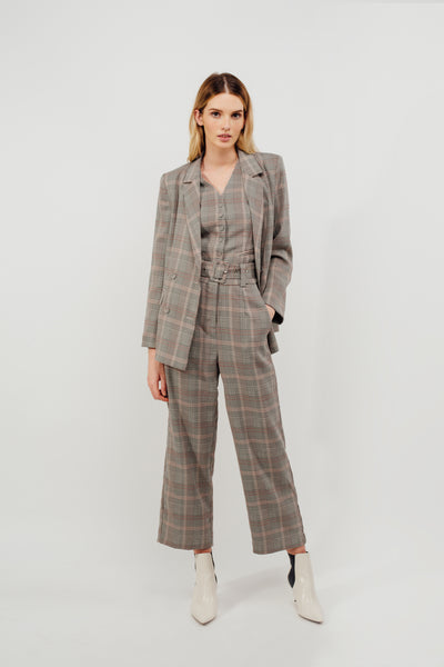 Checked trousers deals and blazer