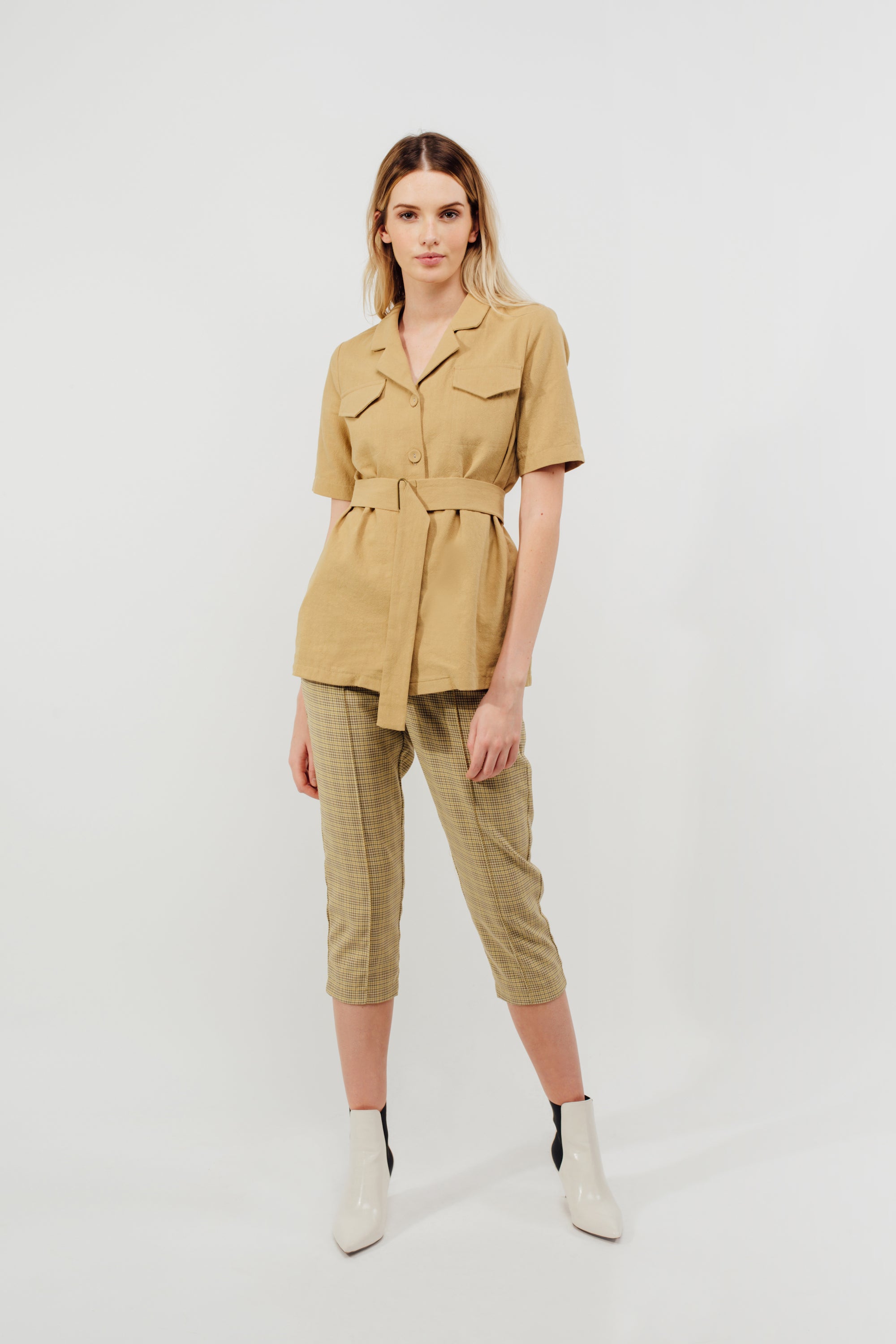 Camp Shirt With Sash In Mustard (Sale)