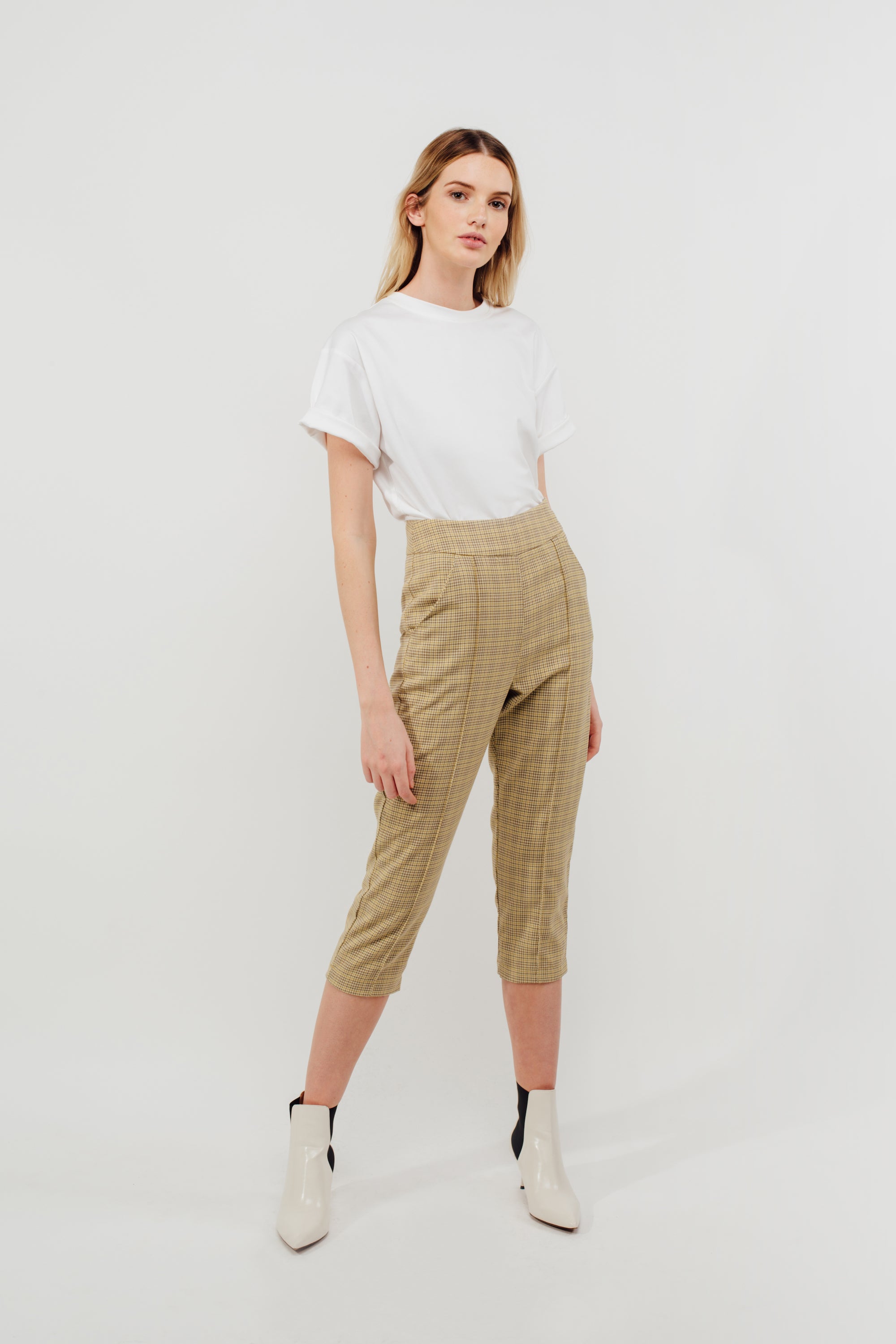 Cropped Tailored Trousers In Tuscany Checked (Sale)