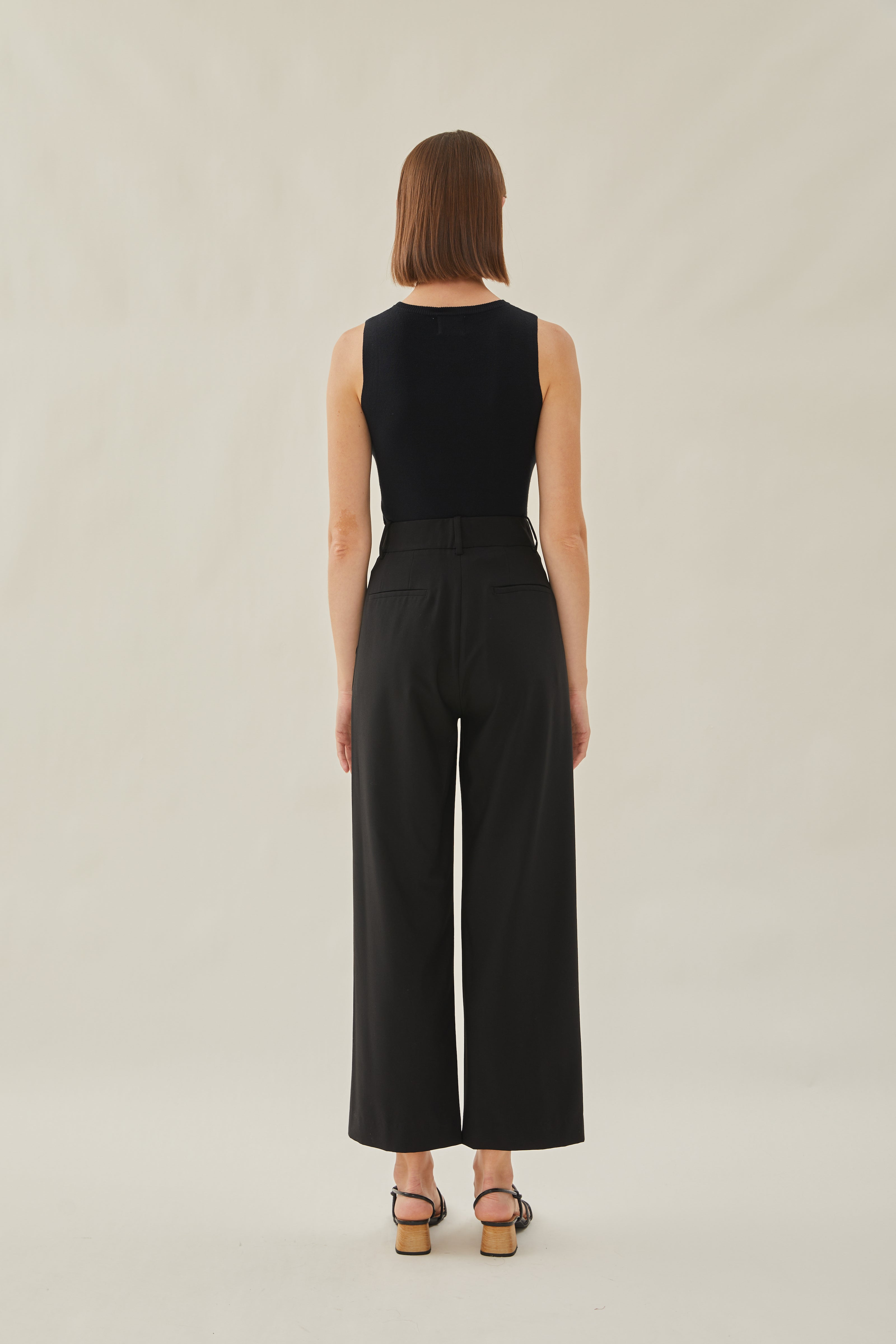 High Waisted Suit Trousers in Black