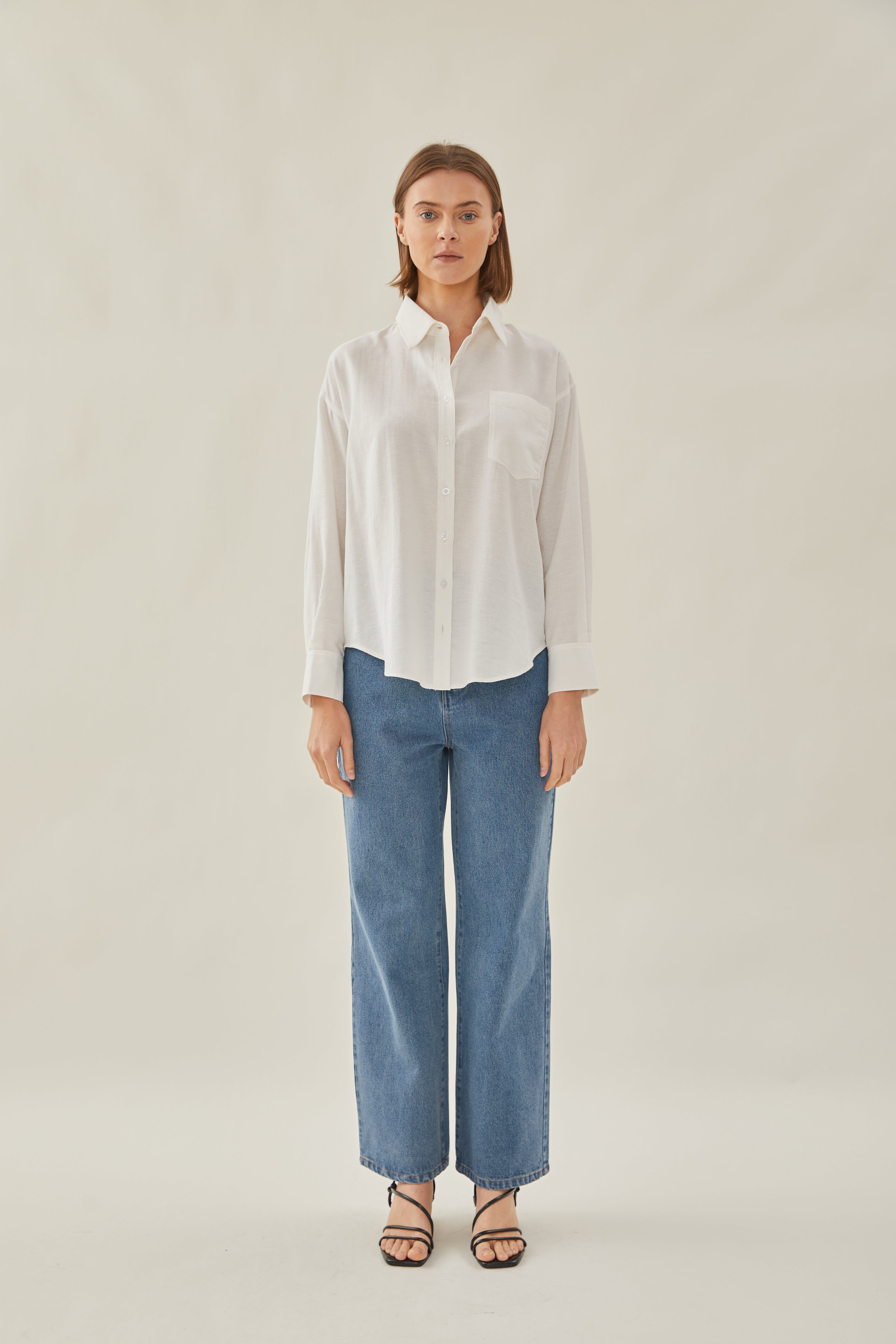 Cotton Relaxed Shirt in White