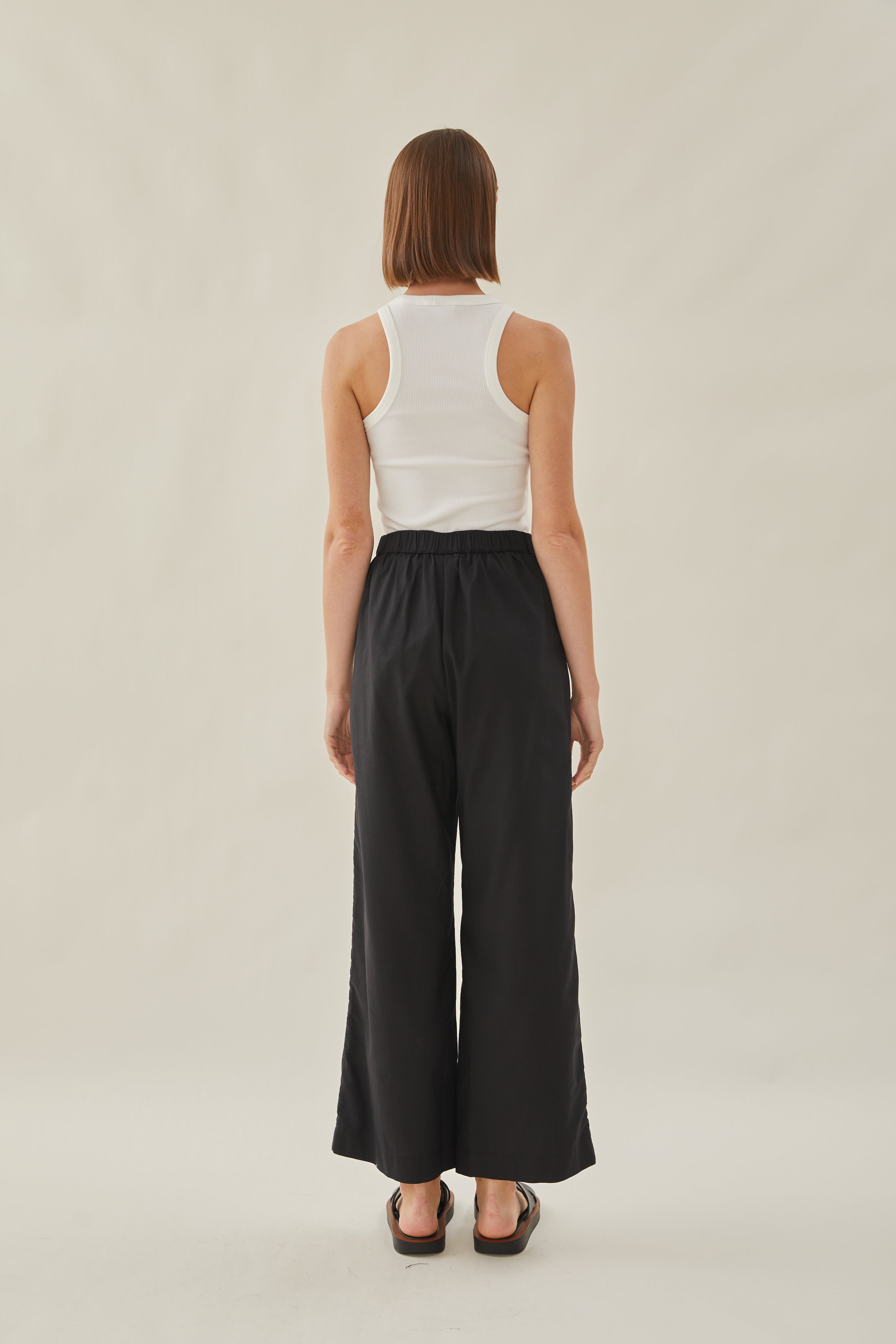 Relaxed Waisted Trousers in Black