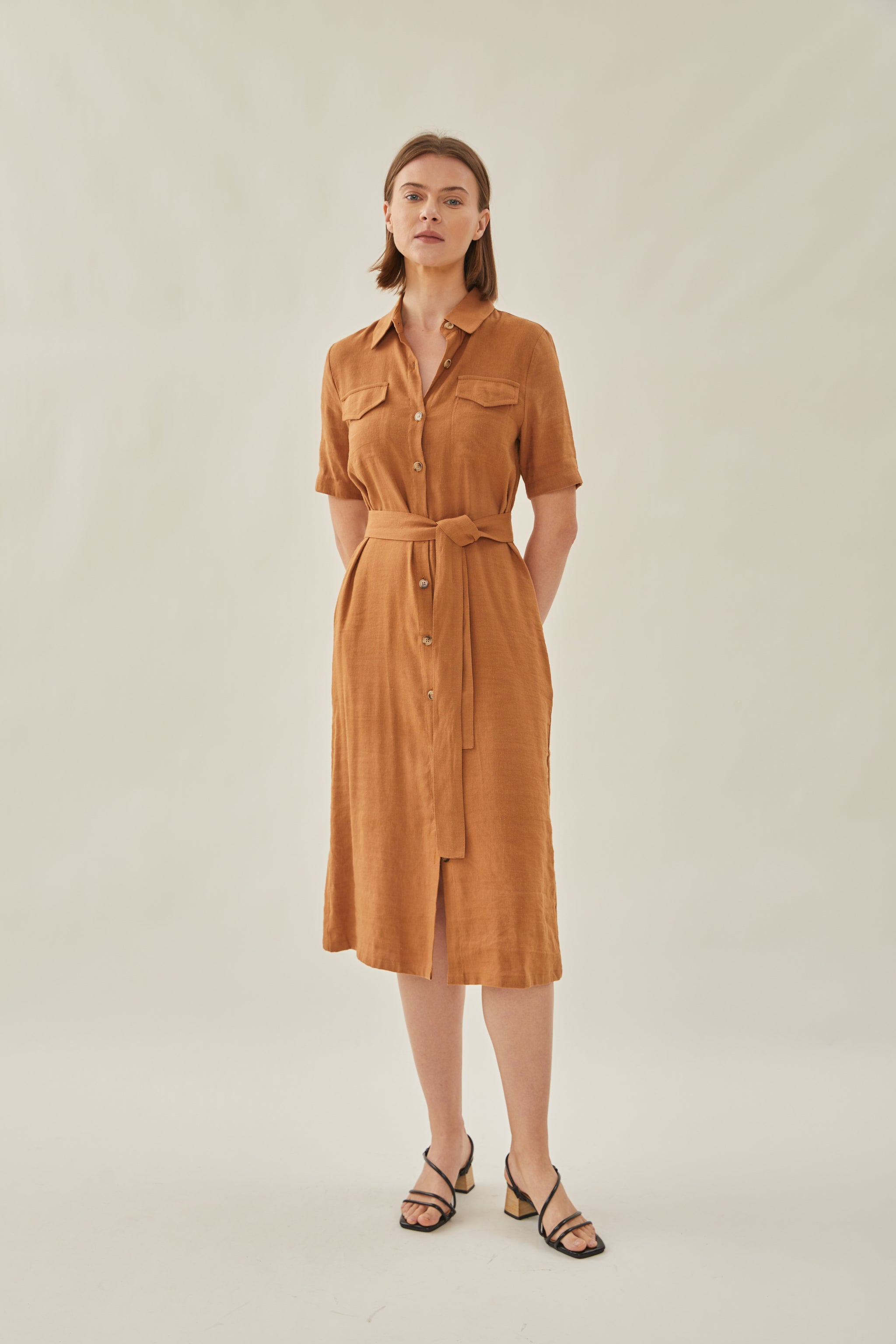 light brown shirt dress Luxury White Lace Wedding Dress main image 1