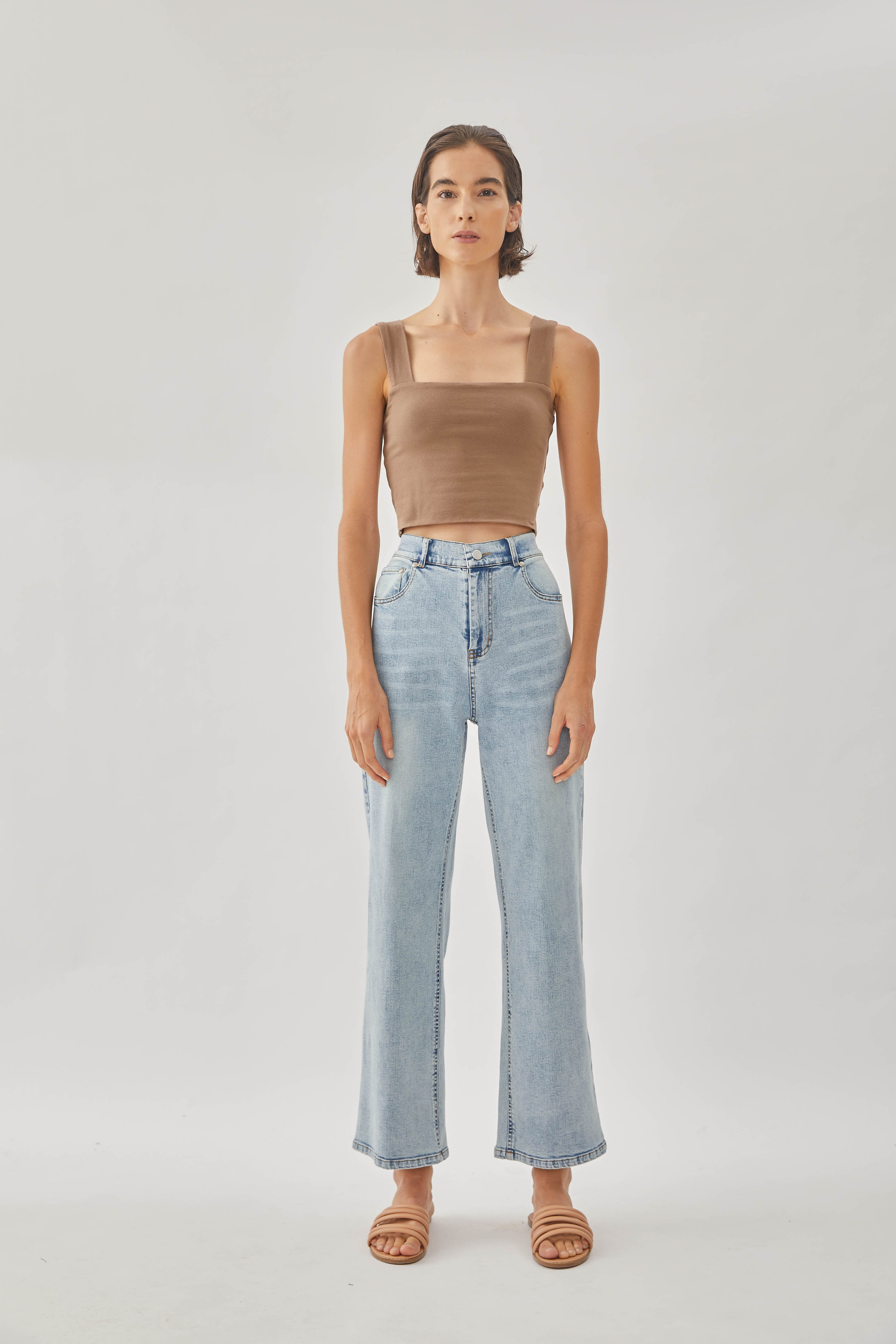 Classic Straight Neck Tank Top in Soil