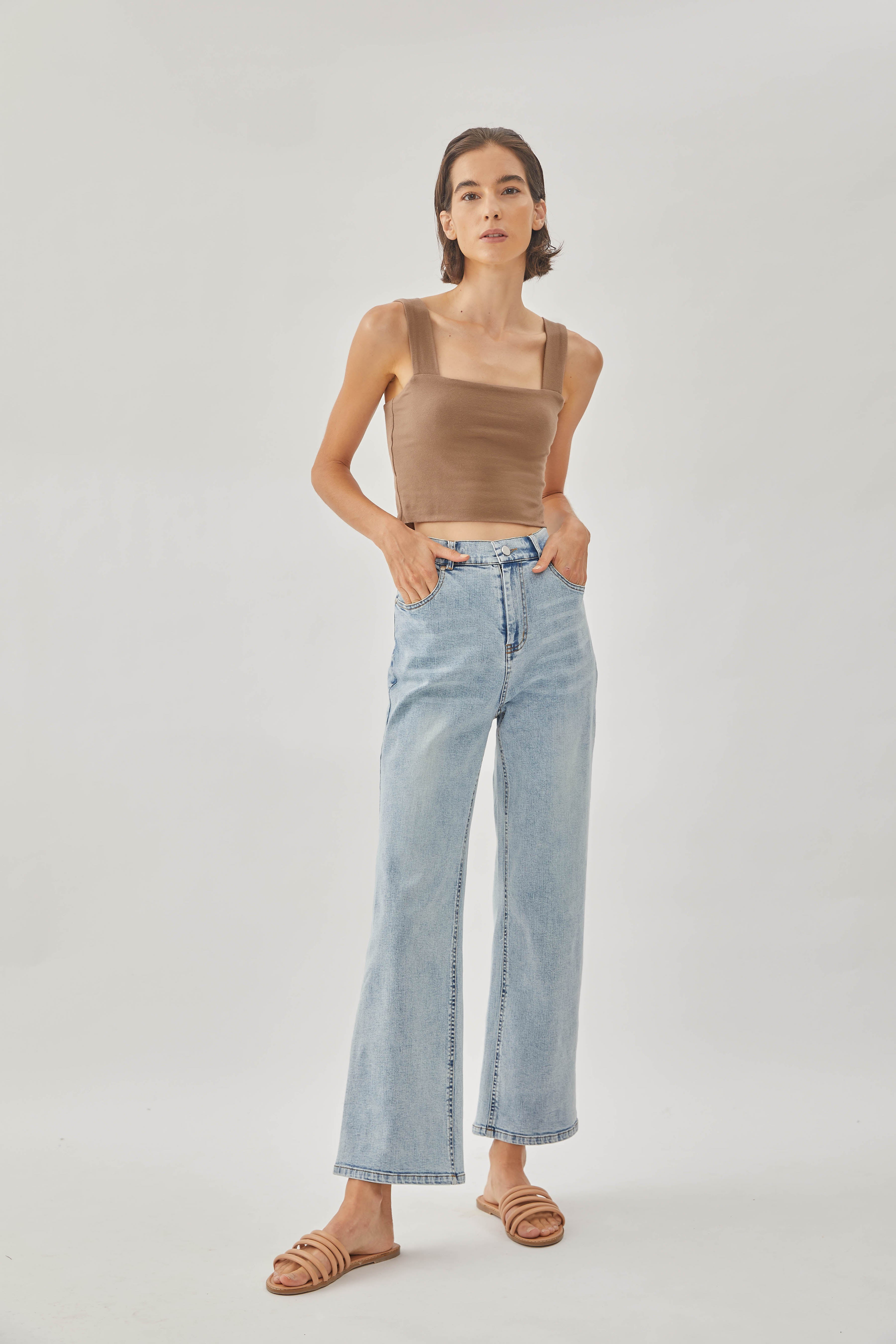 Classic Straight Neck Tank Top in Soil