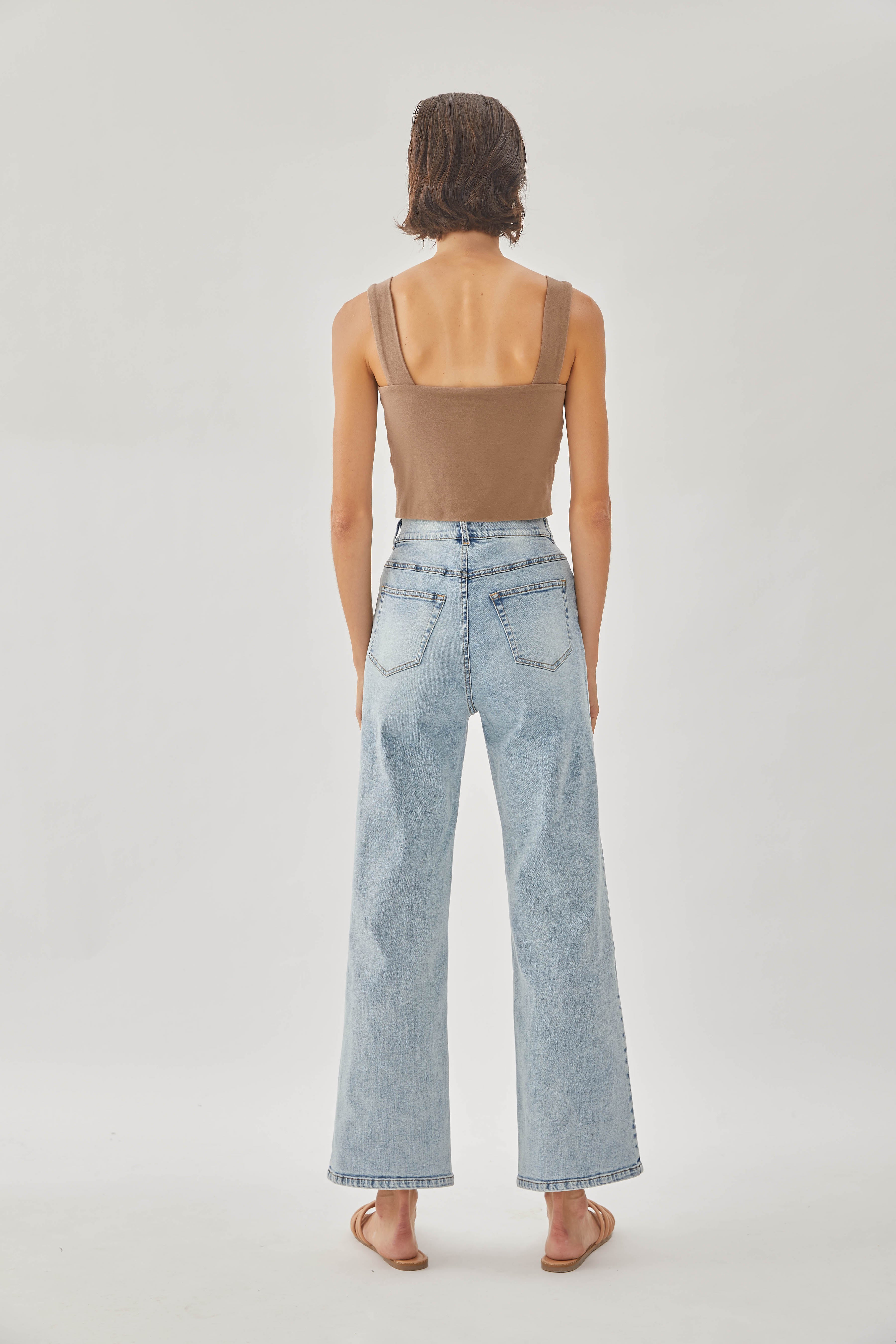 Classic Straight Neck Tank Top in Soil