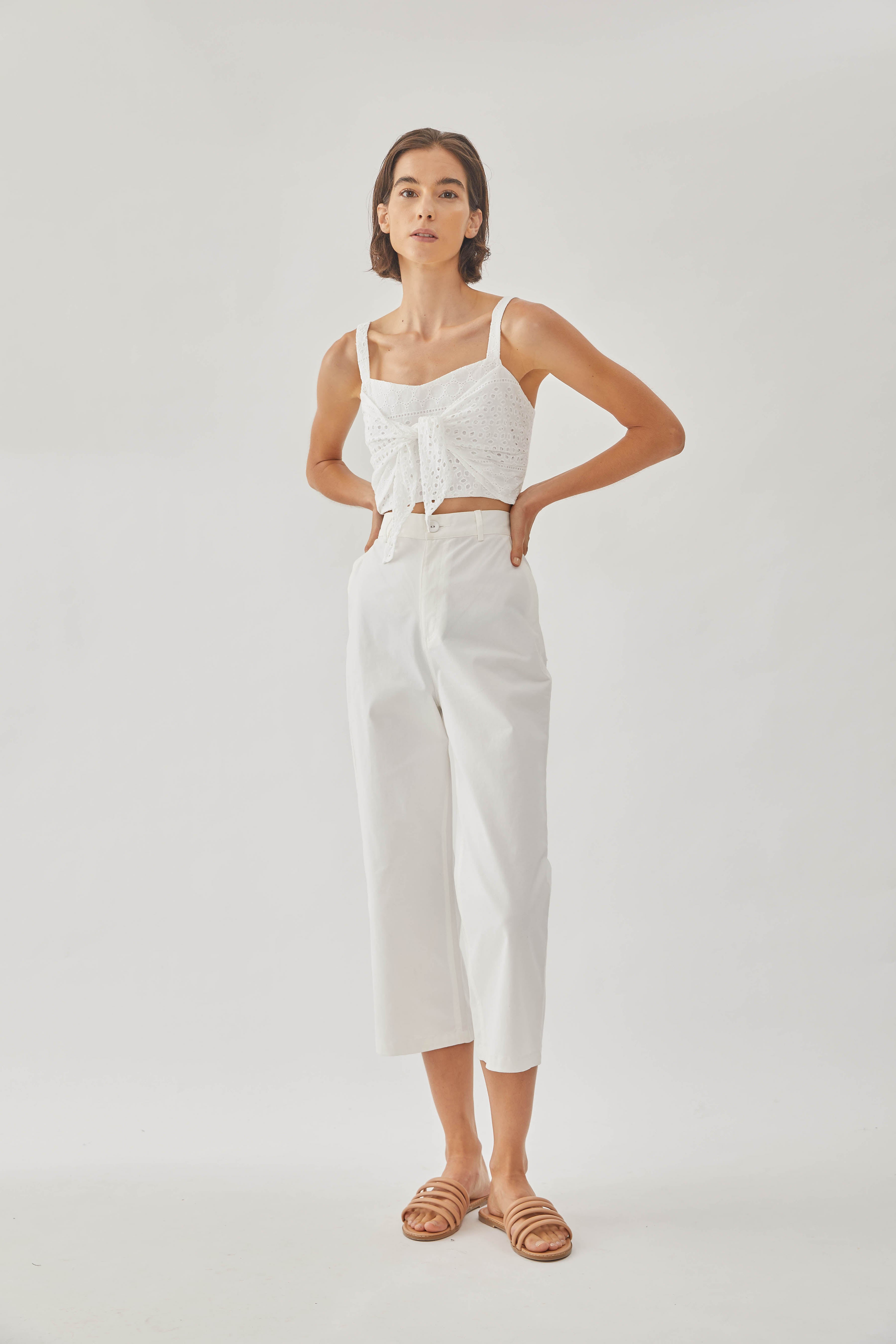 Catching Daylight Knotted Cropped Top