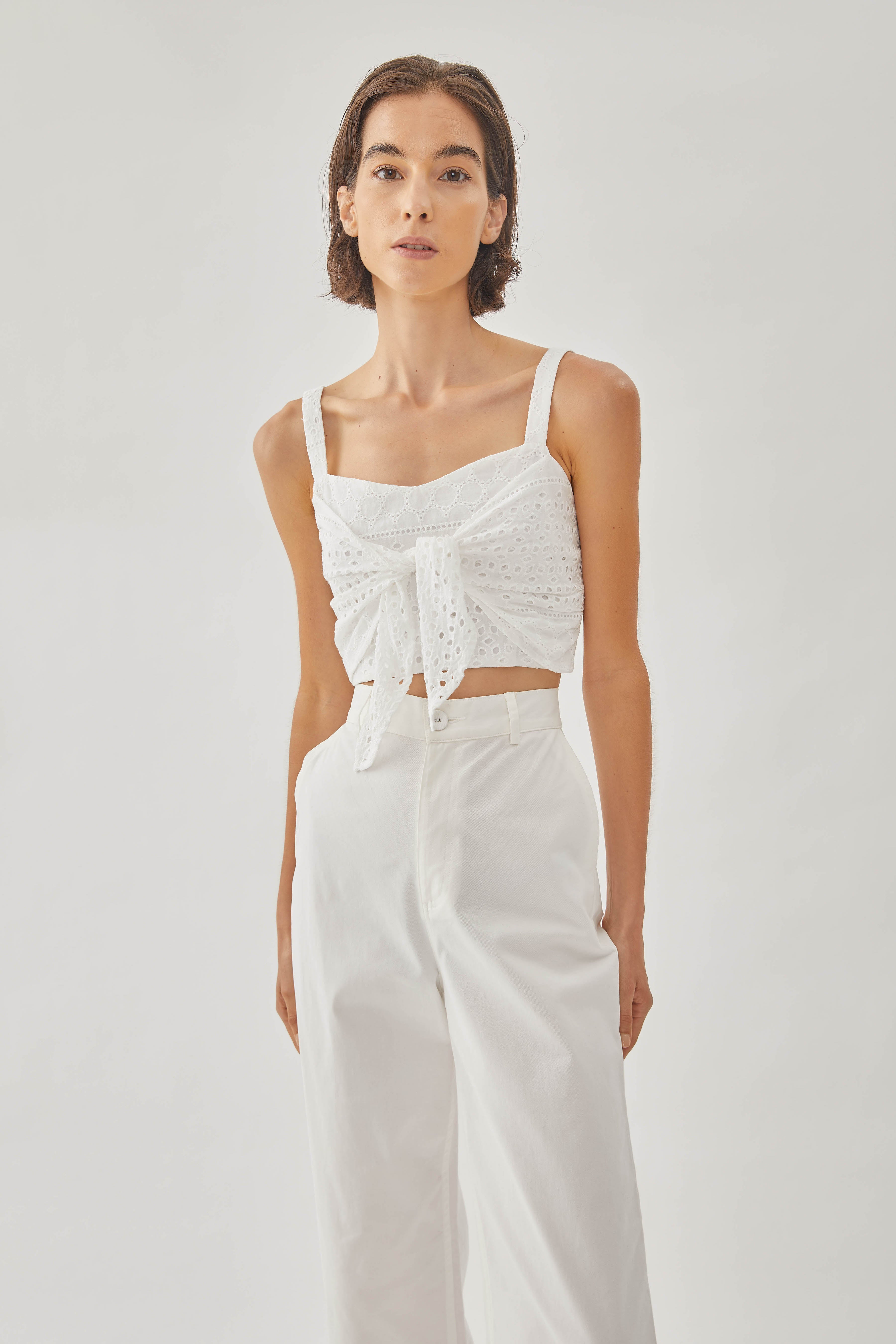 Catching Daylight Knotted Cropped Top