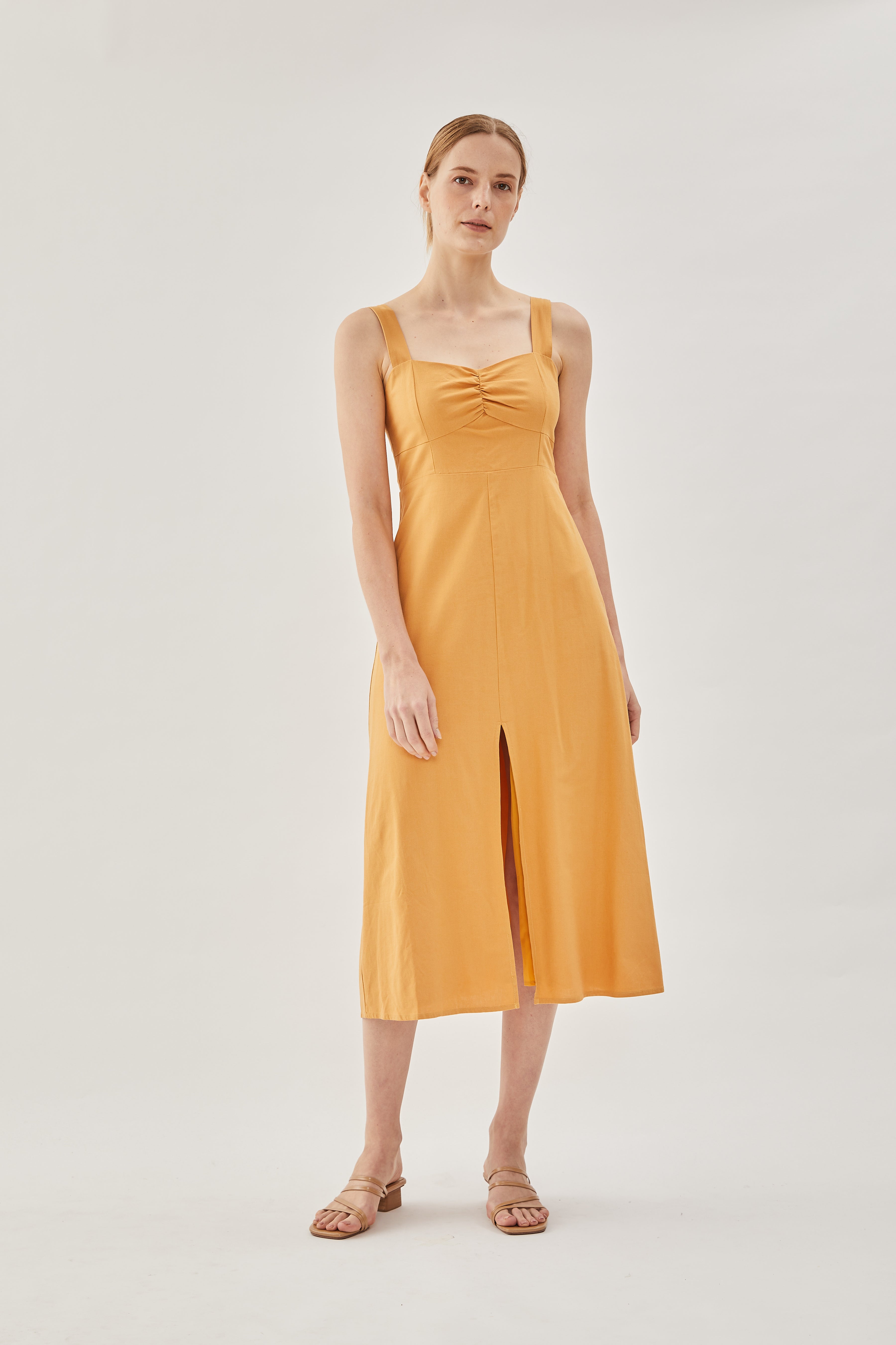 Linen Midi Dress in Sunset