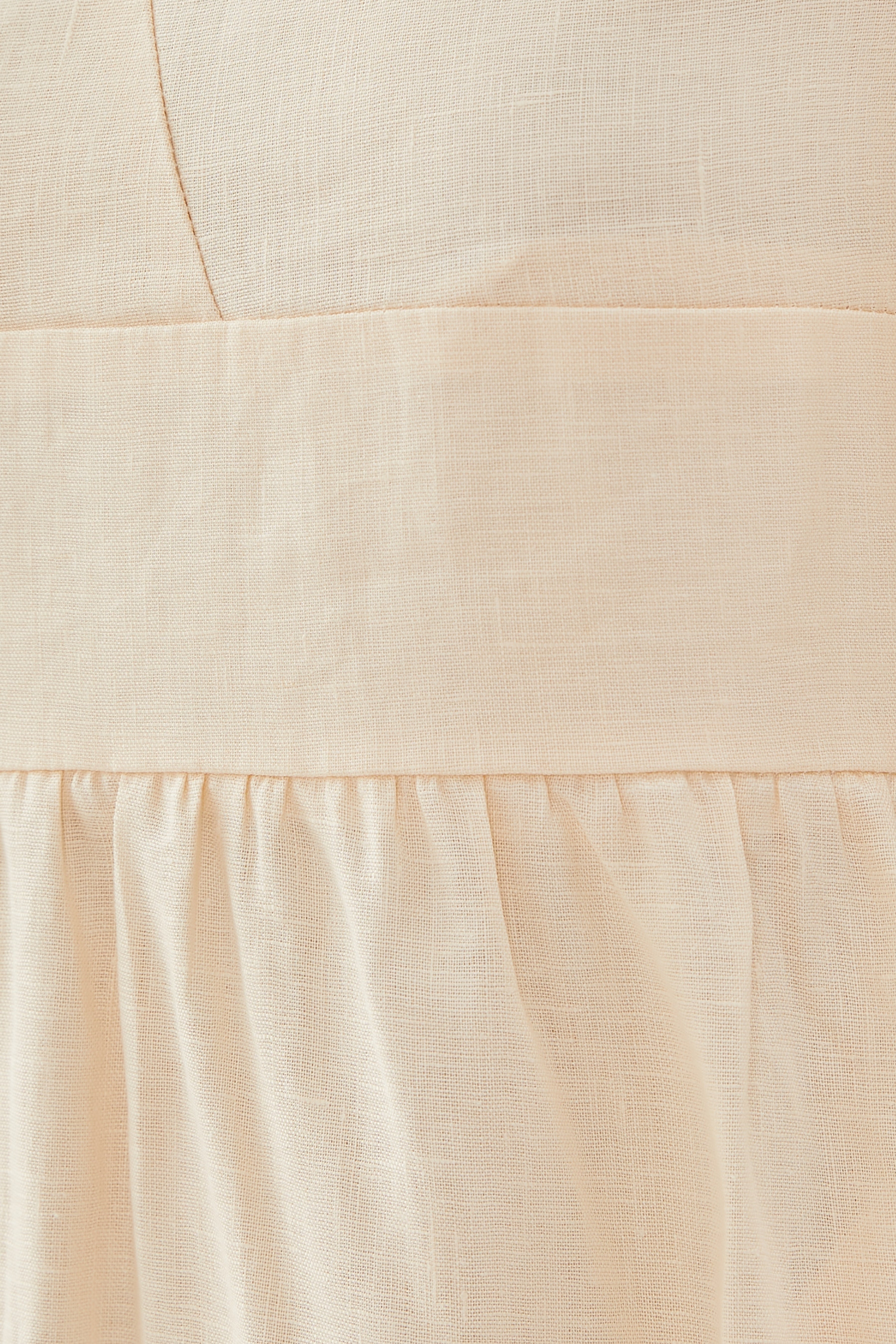Linen Tiered Maxi Dress in Shell