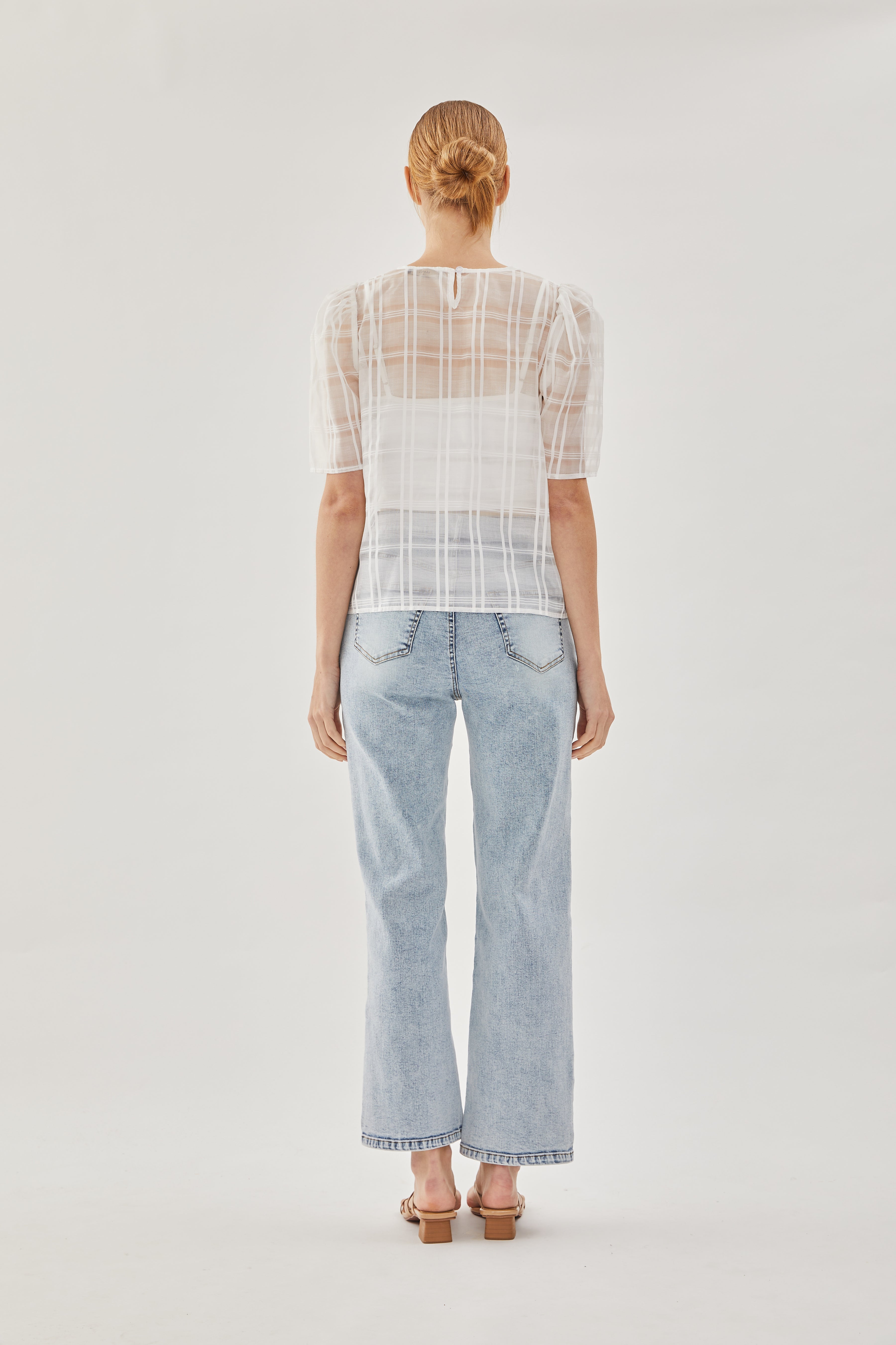 Checkered Crepe Top