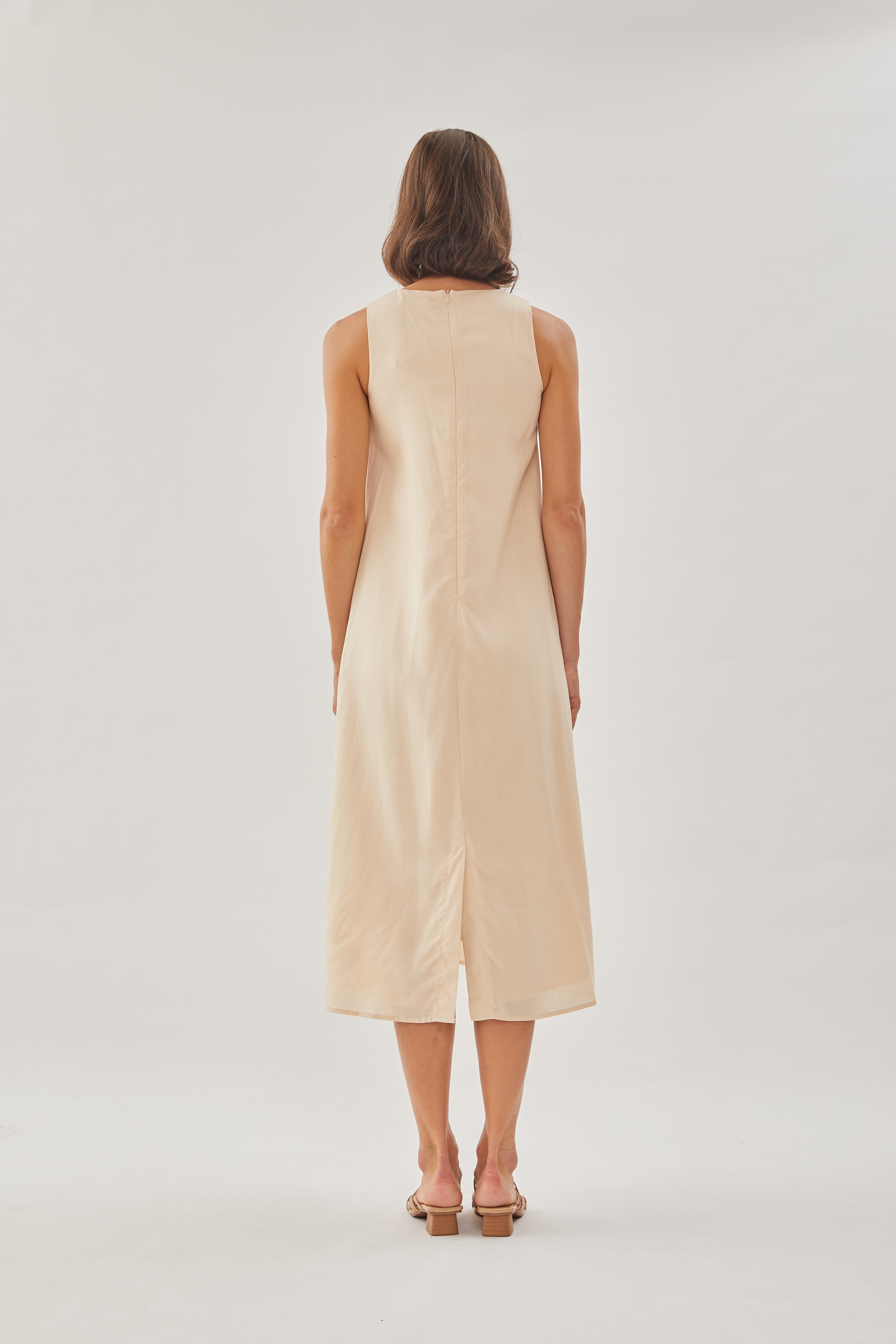 Midi Shift Dress in Natural