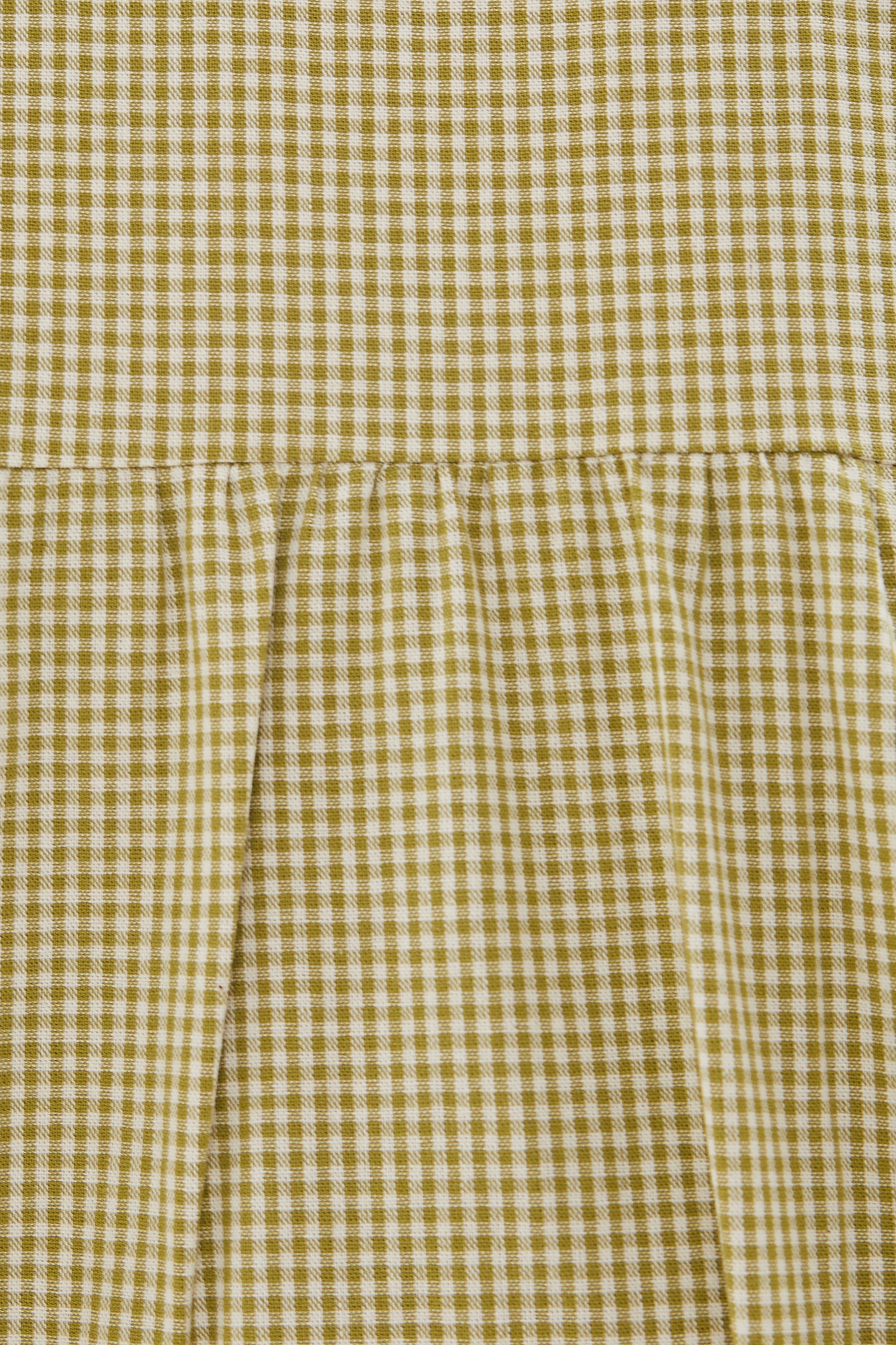 Cotton Tiered Maxi Dress in Checkered Olive