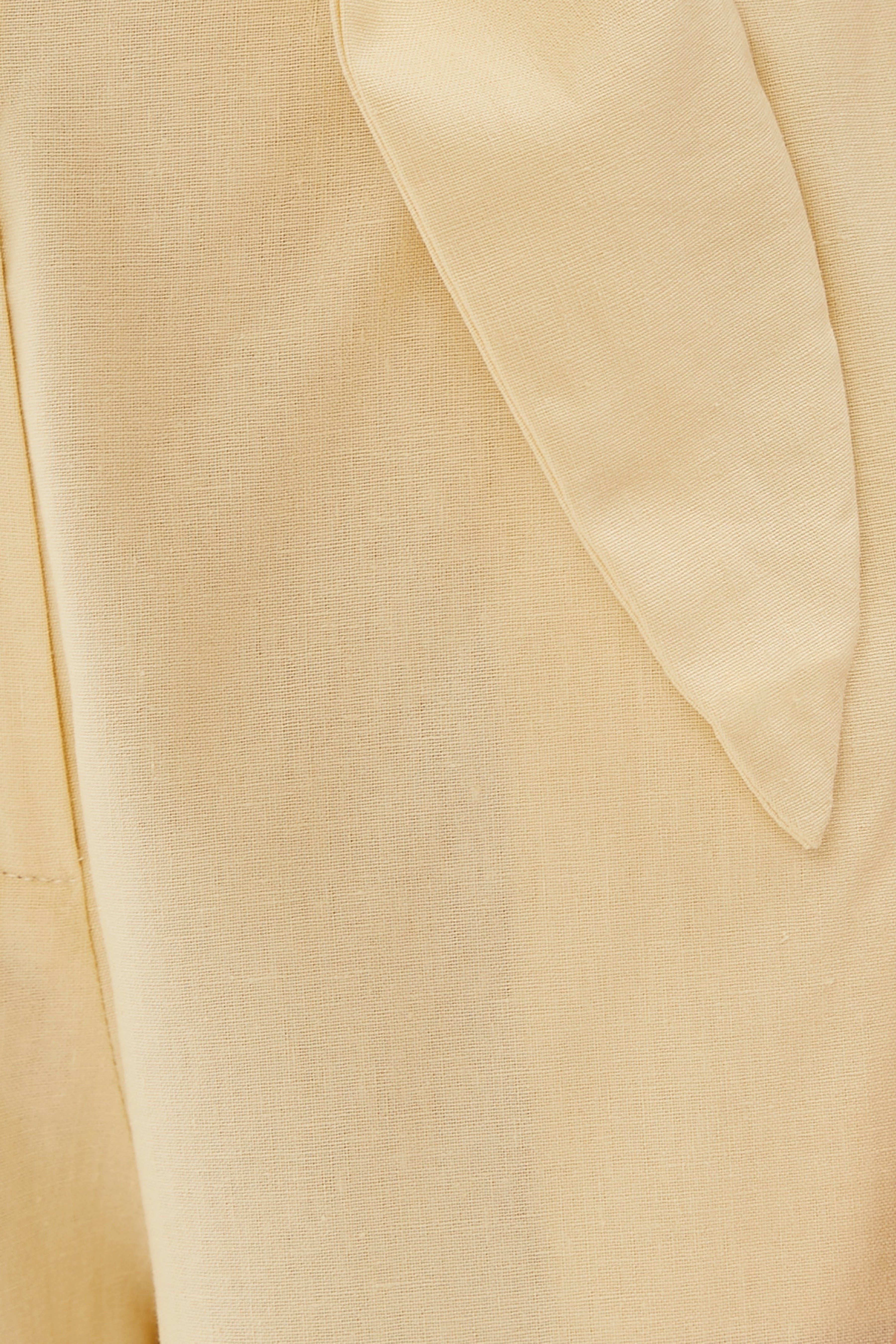 Linen Straight Pants in Soft Yellow