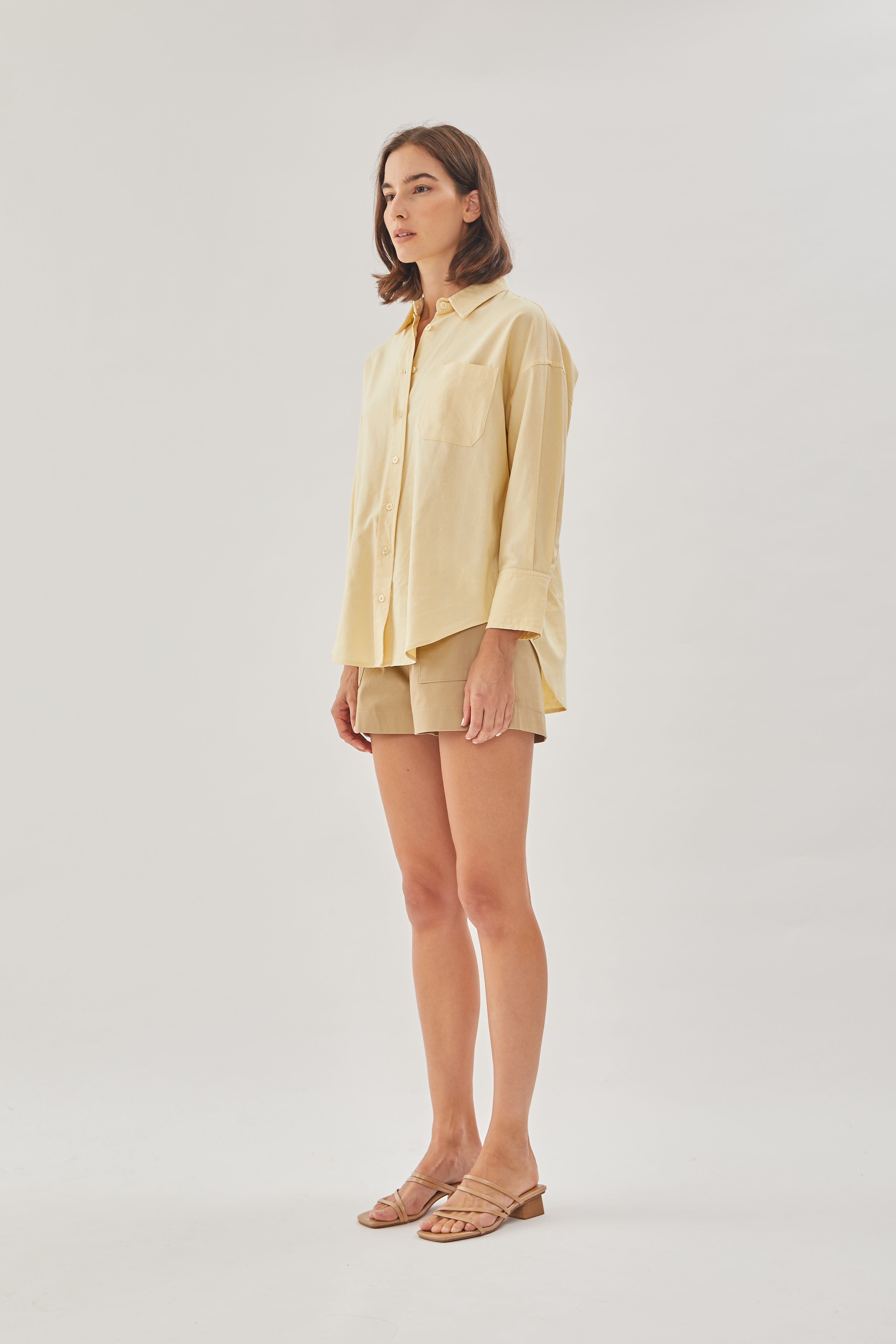 Classic Linen Shirt in Soft Yellow