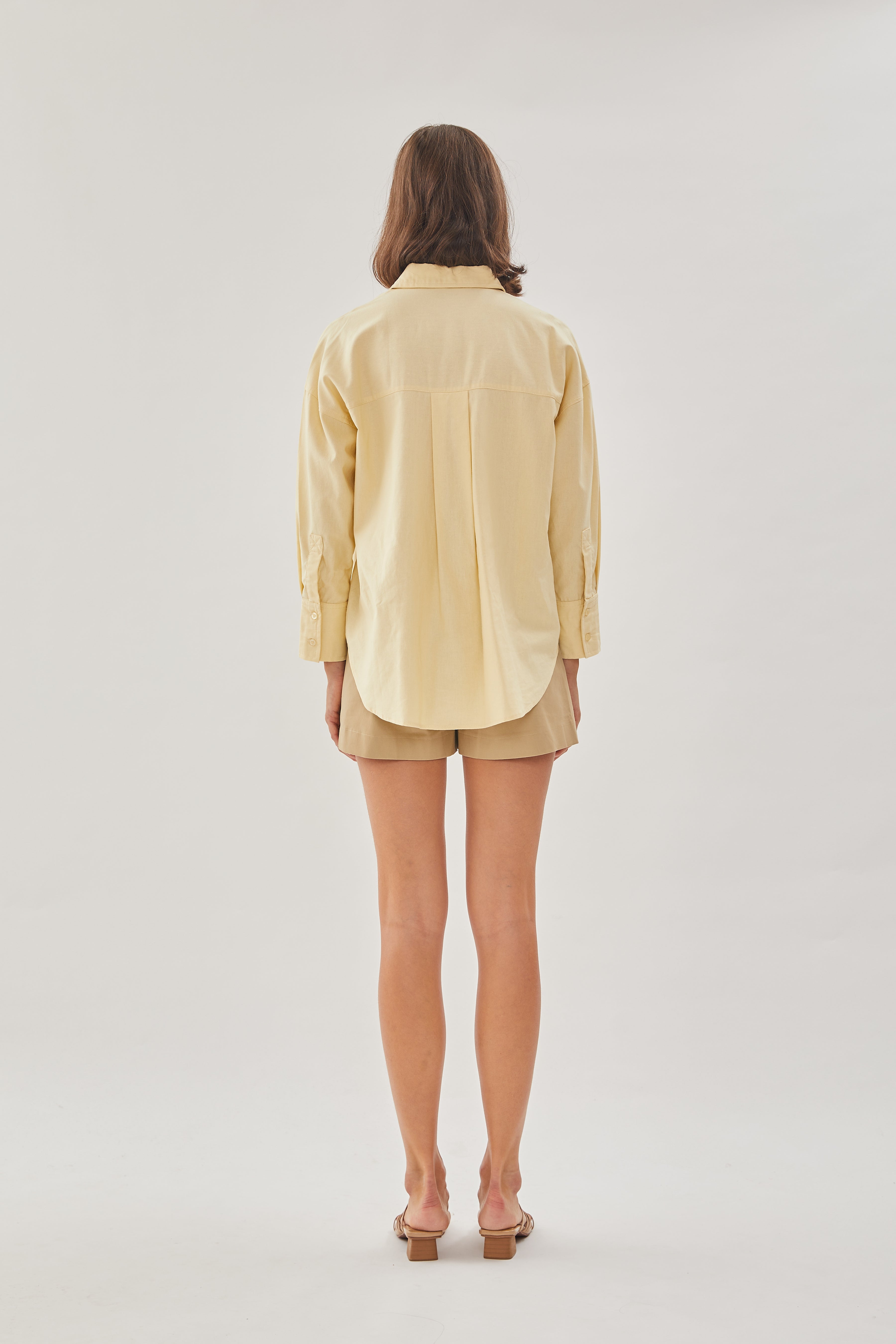 Classic Linen Shirt in Soft Yellow