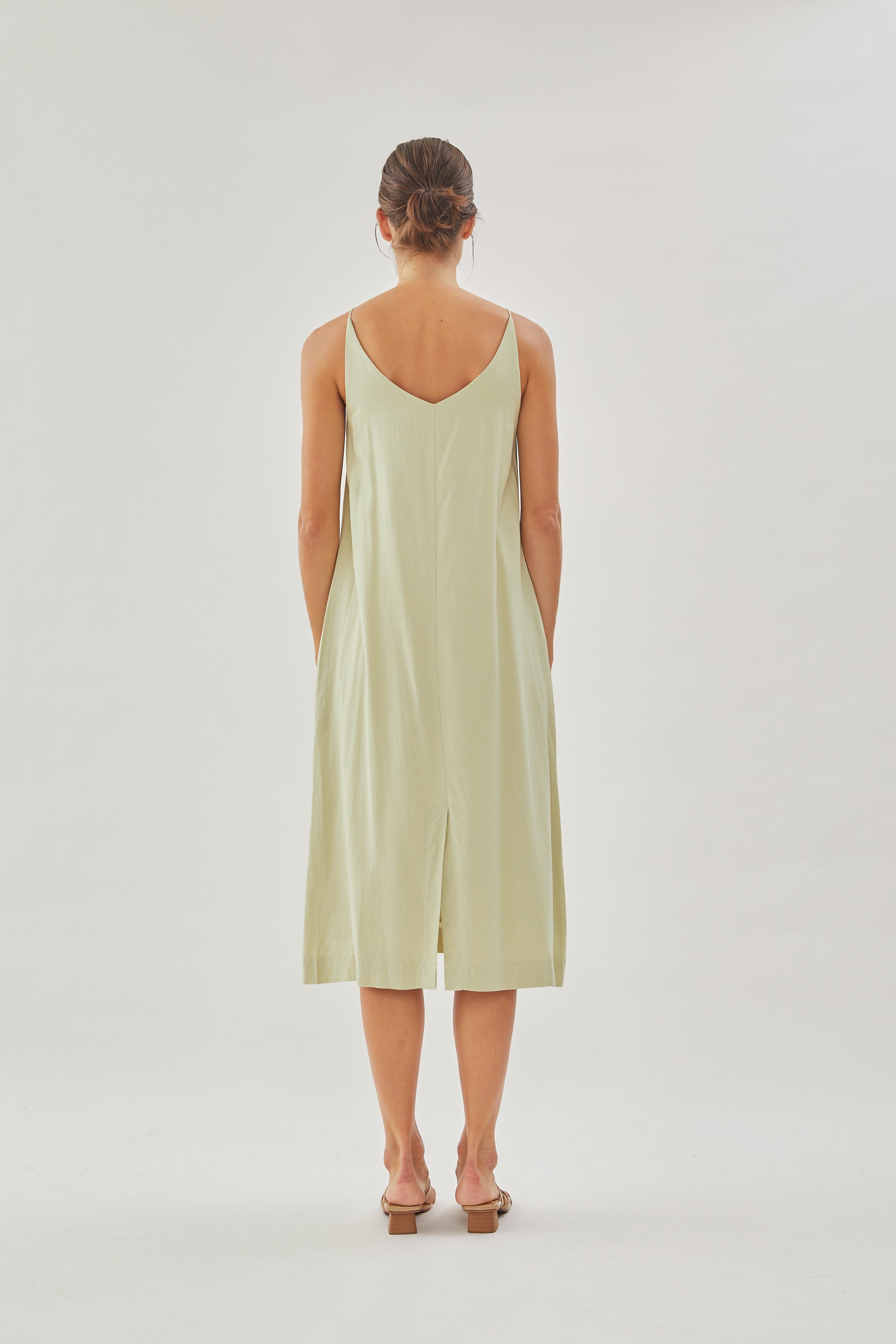 STUDIOS Linen Slip Dress in Sea Mist