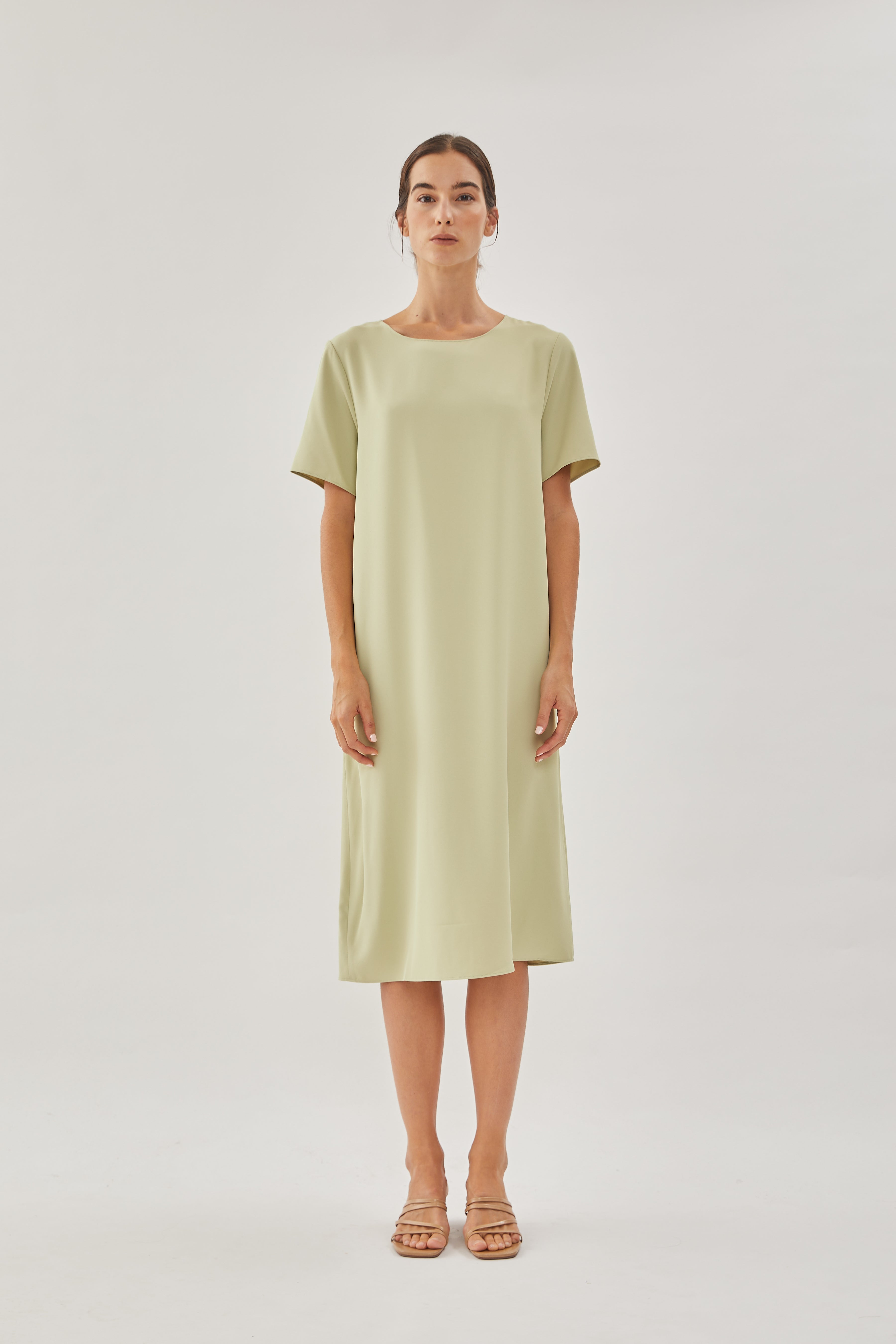 Midi Shift Dress in Soft Green