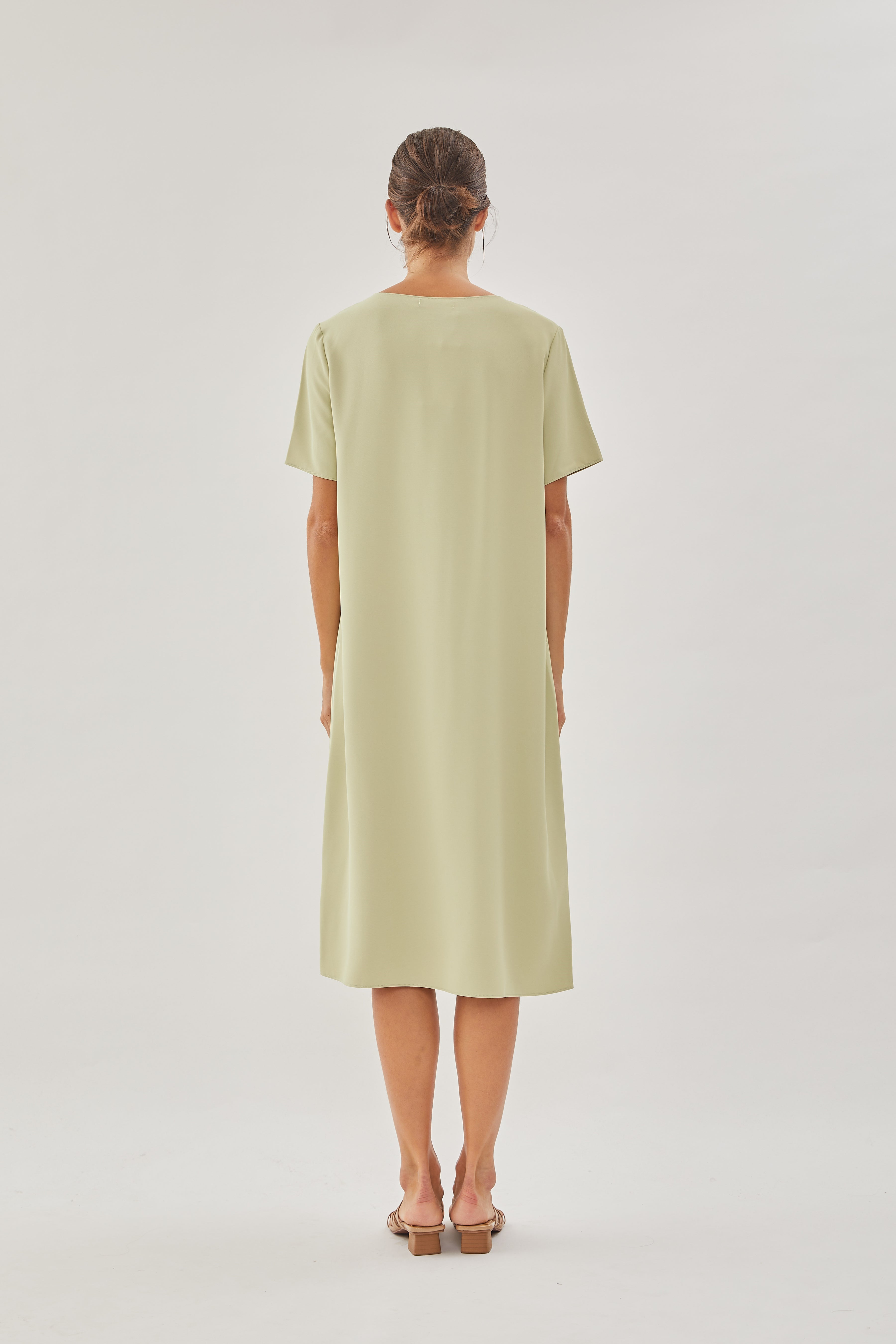 Midi Shift Dress in Soft Green