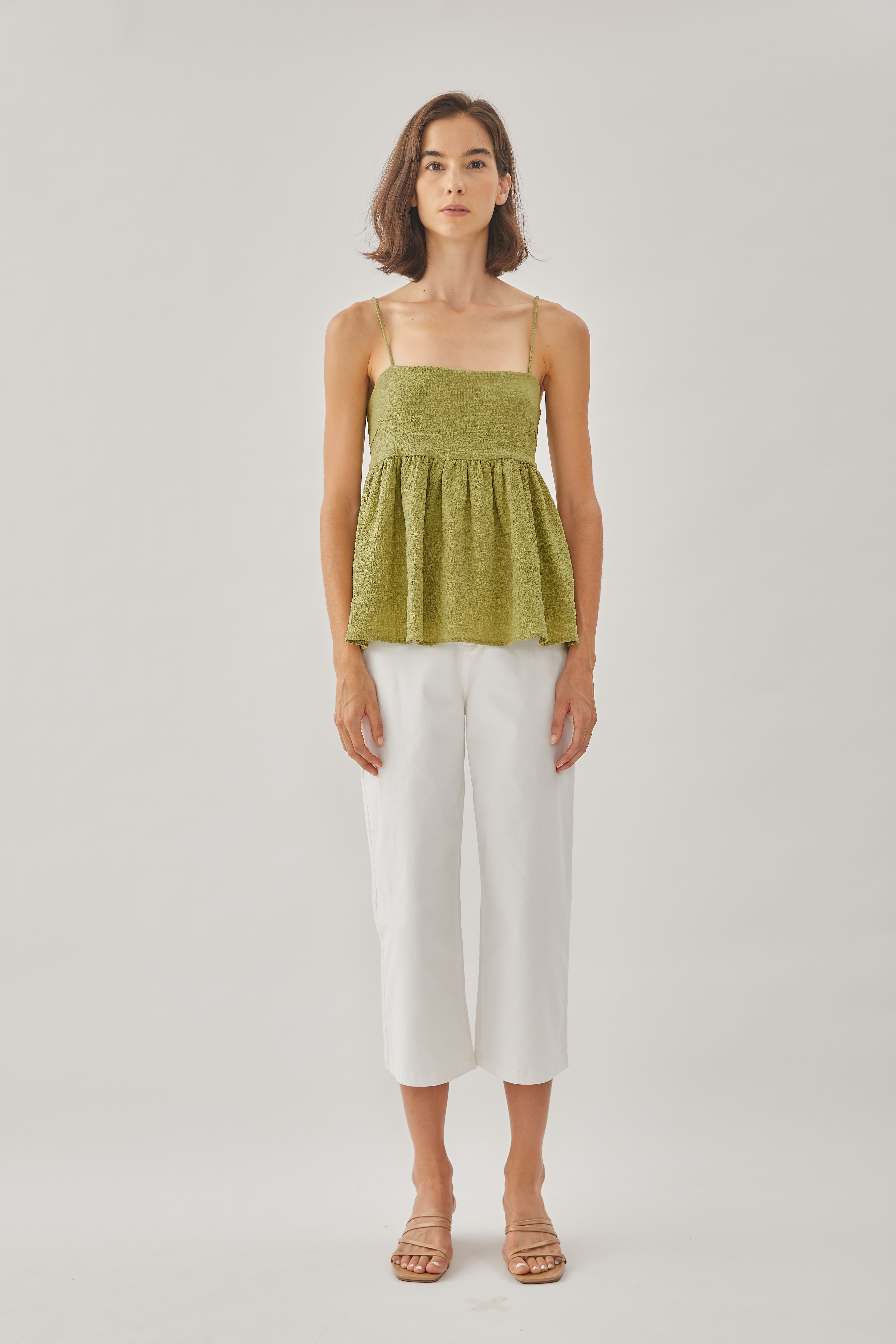 Textured Cami Top in Olive