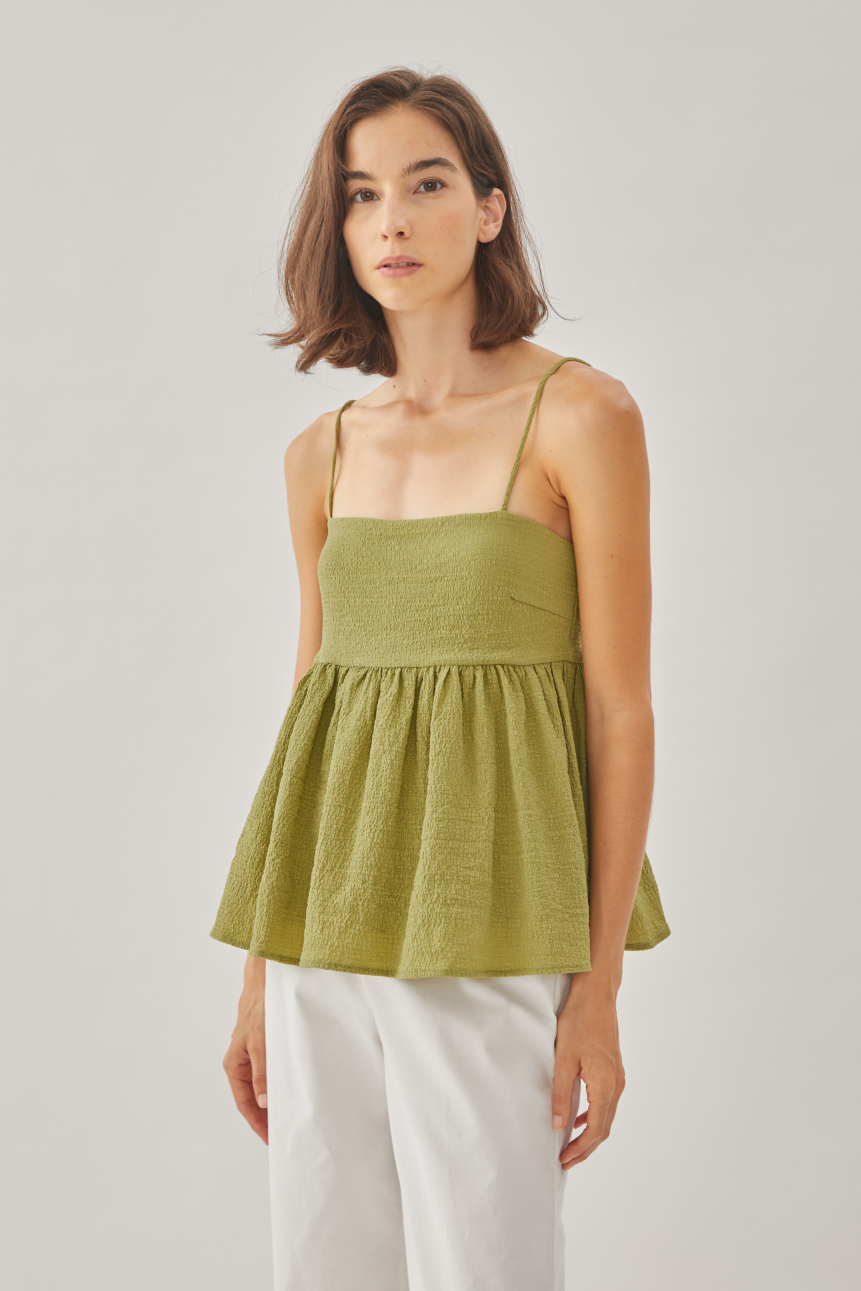 Textured Cami Top in Olive