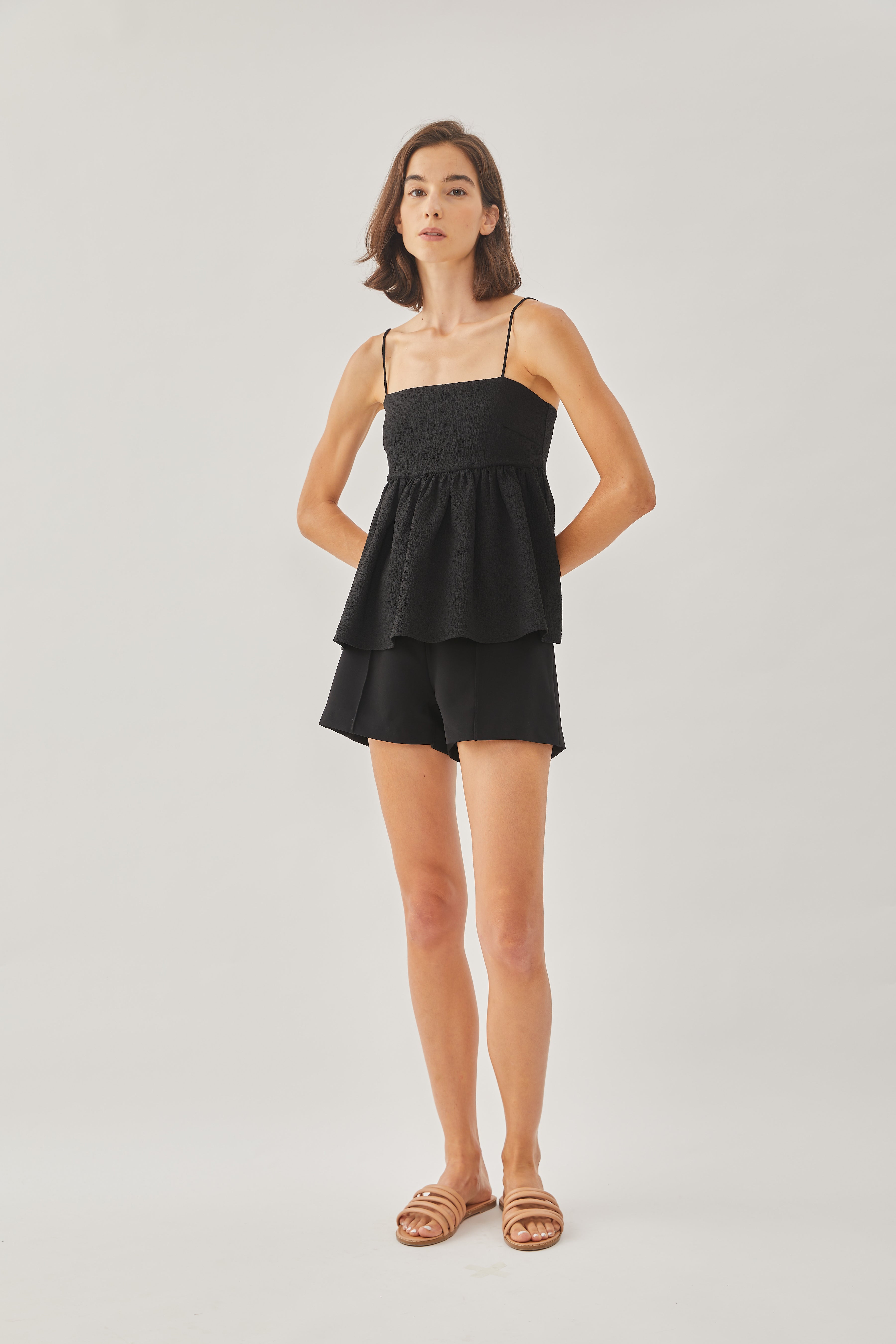 Textured Cami Top in Black