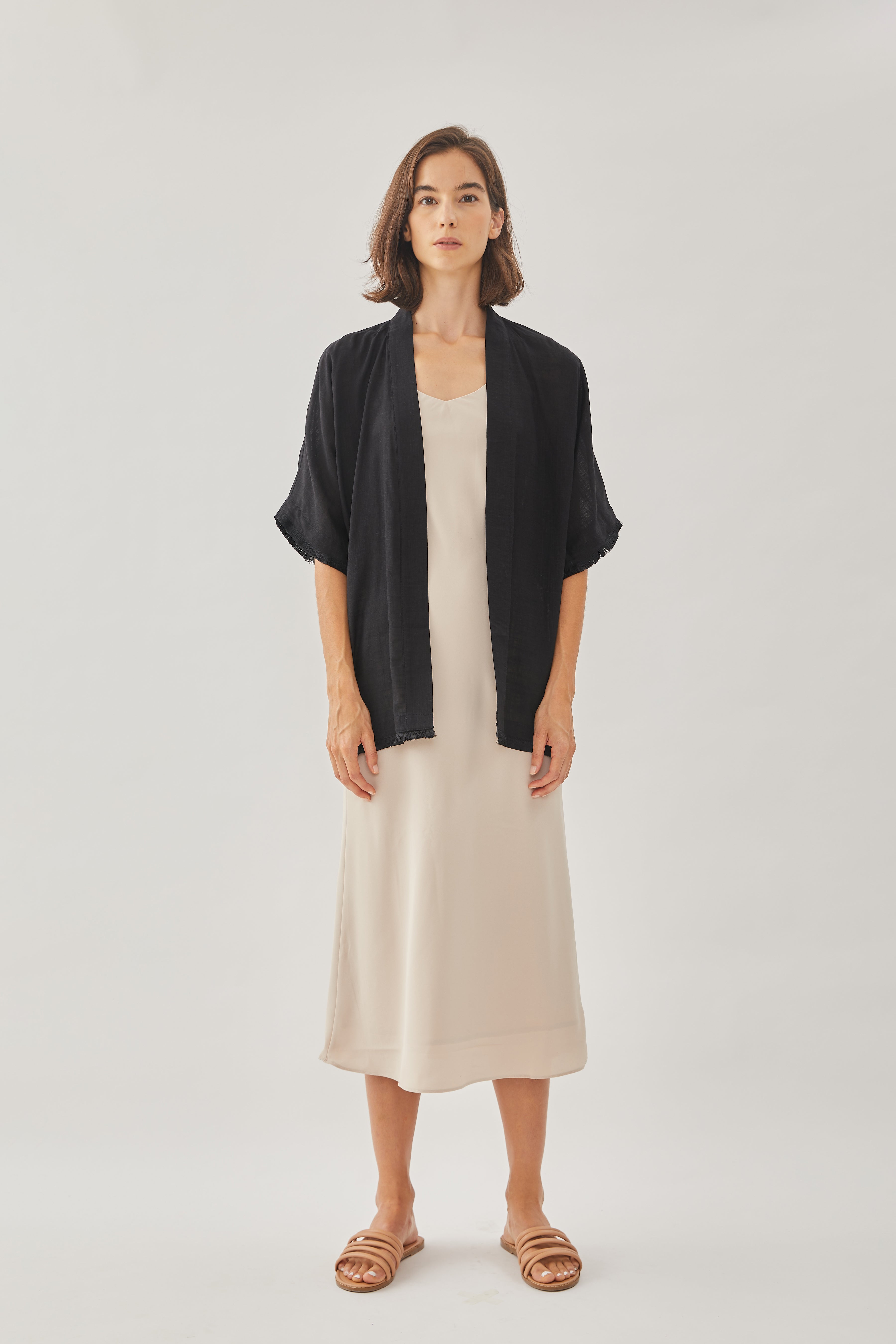 Cotton Kimono in Black (Sale)