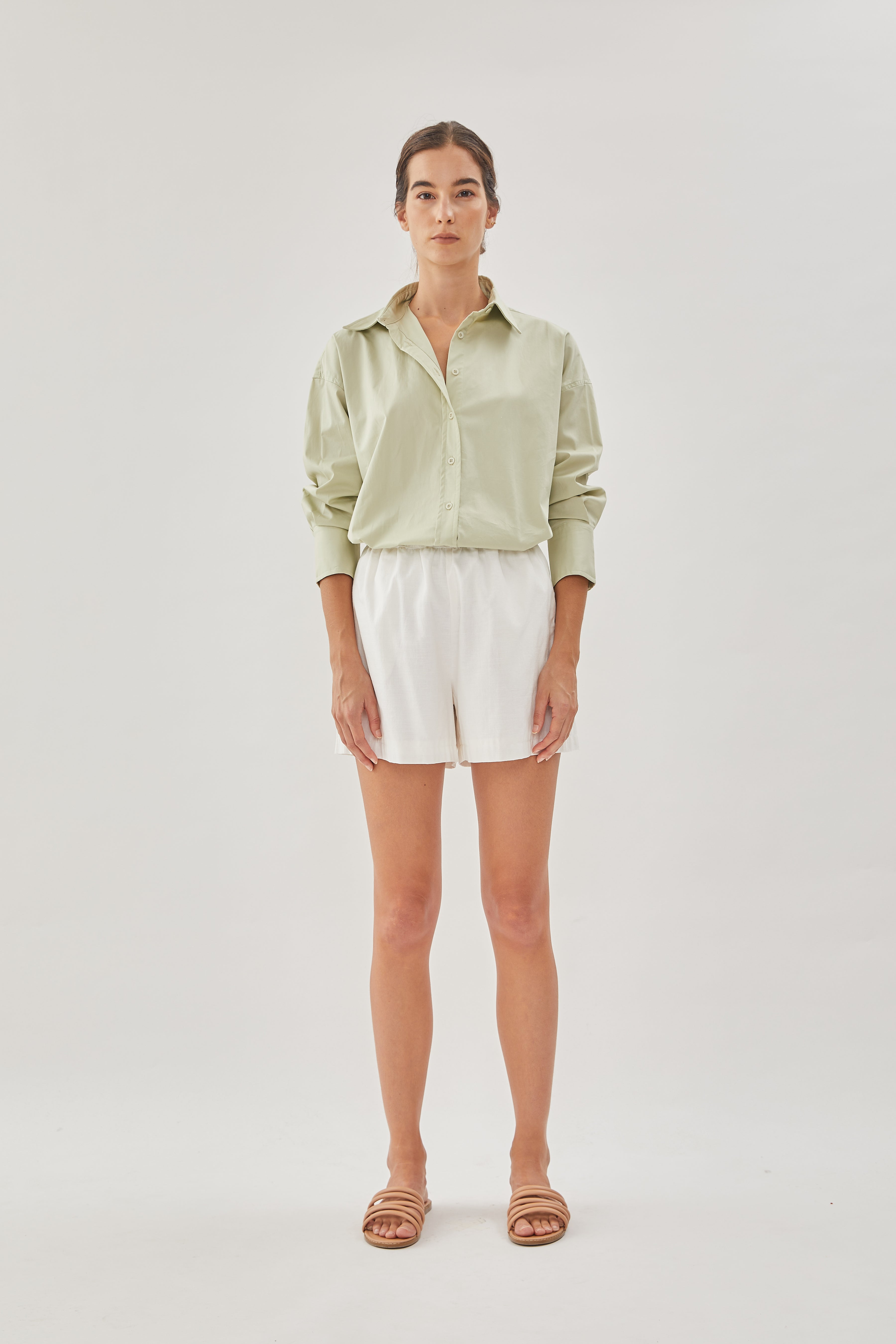 Linen Relaxed Shorts in White