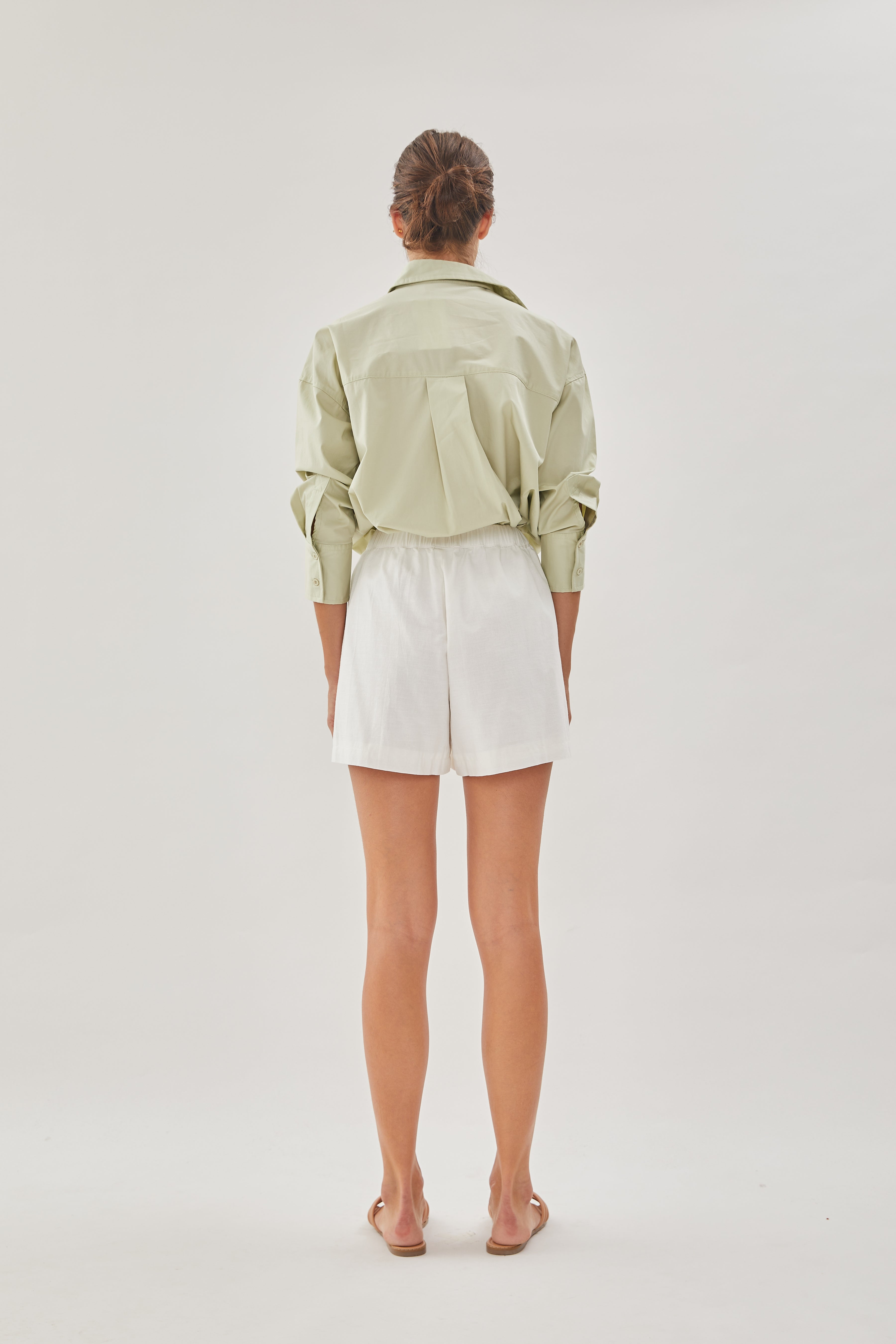 Linen Relaxed Shorts in White