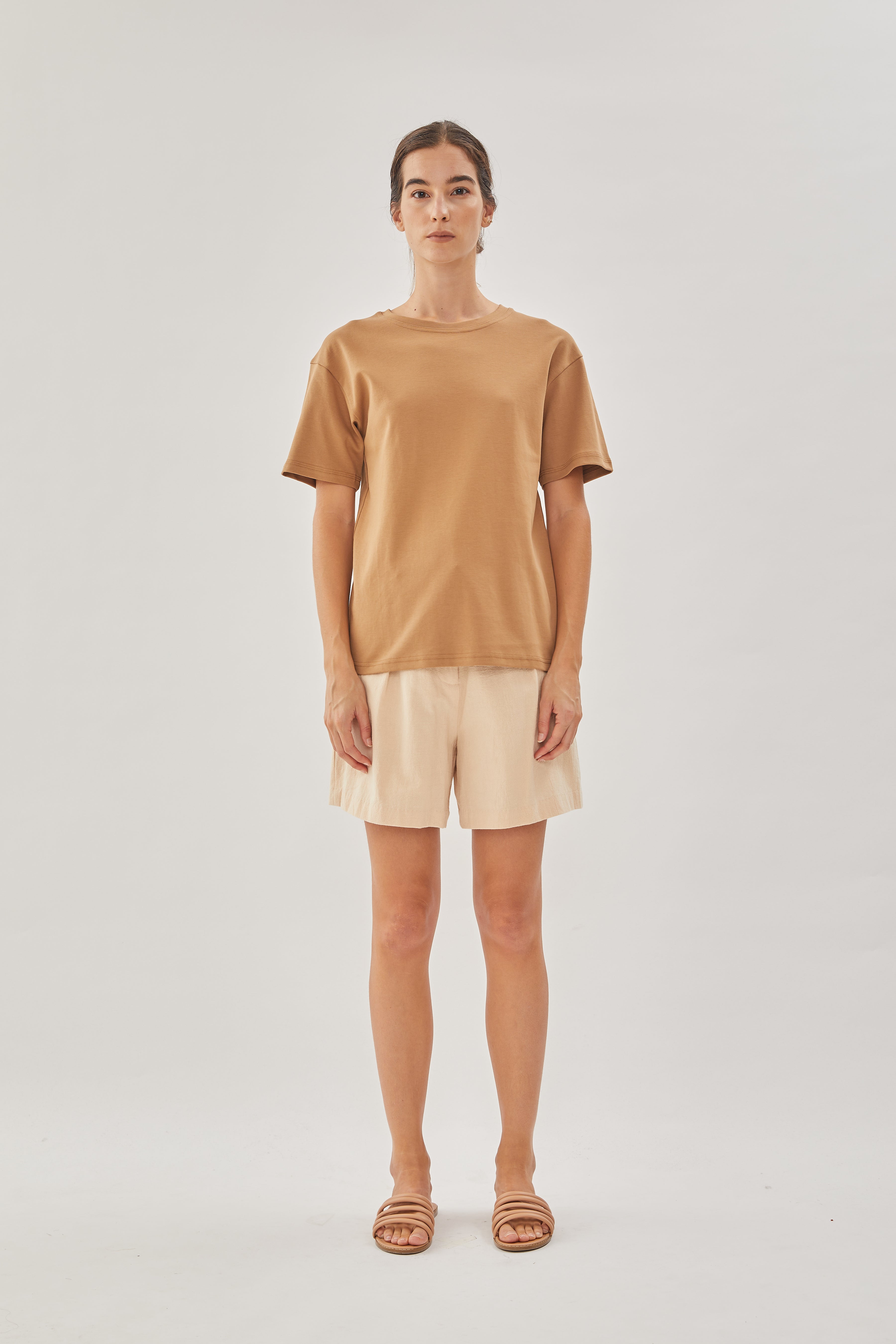 STUDIOS Cotton Tee in Camel