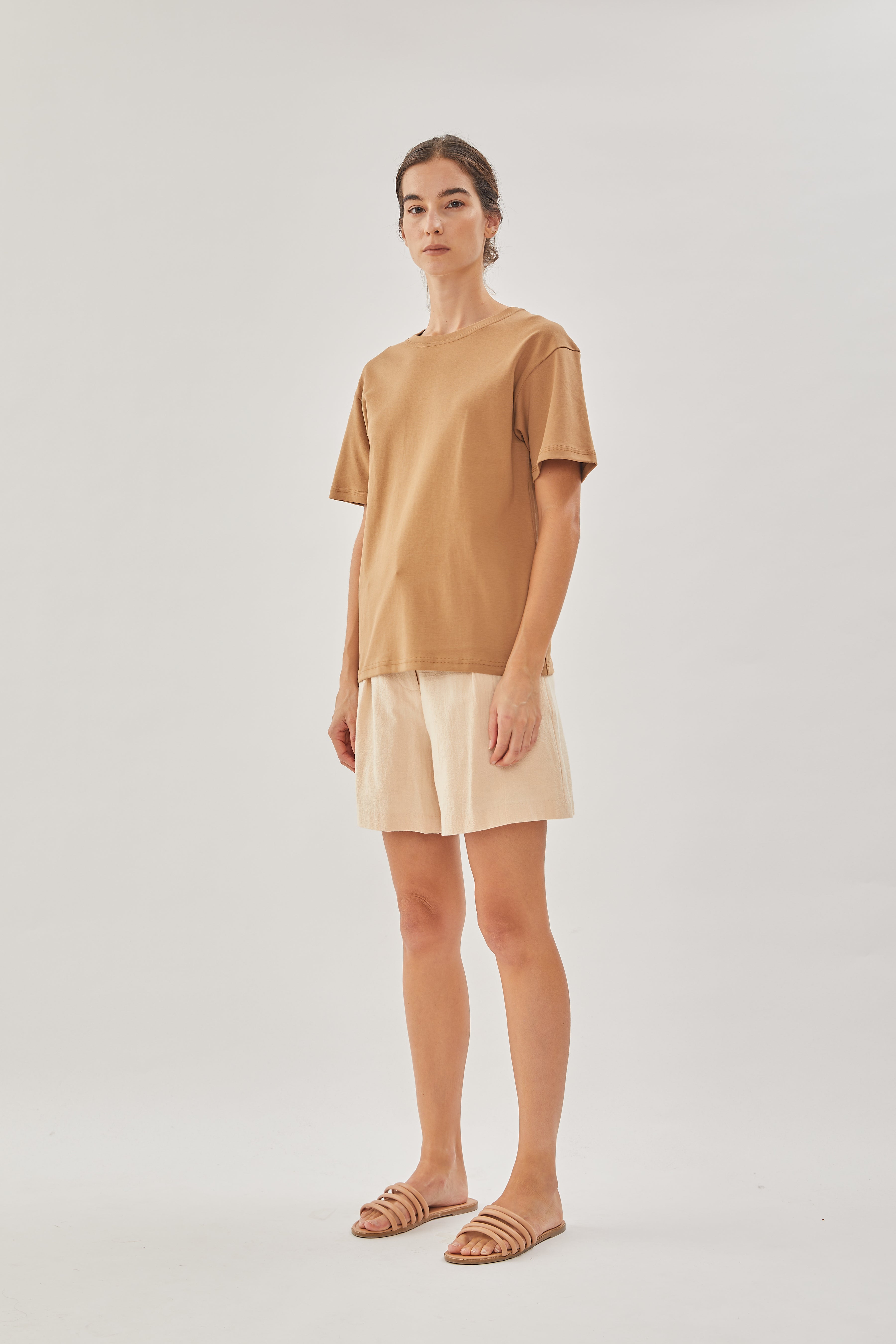 STUDIOS Cotton Tee in Camel