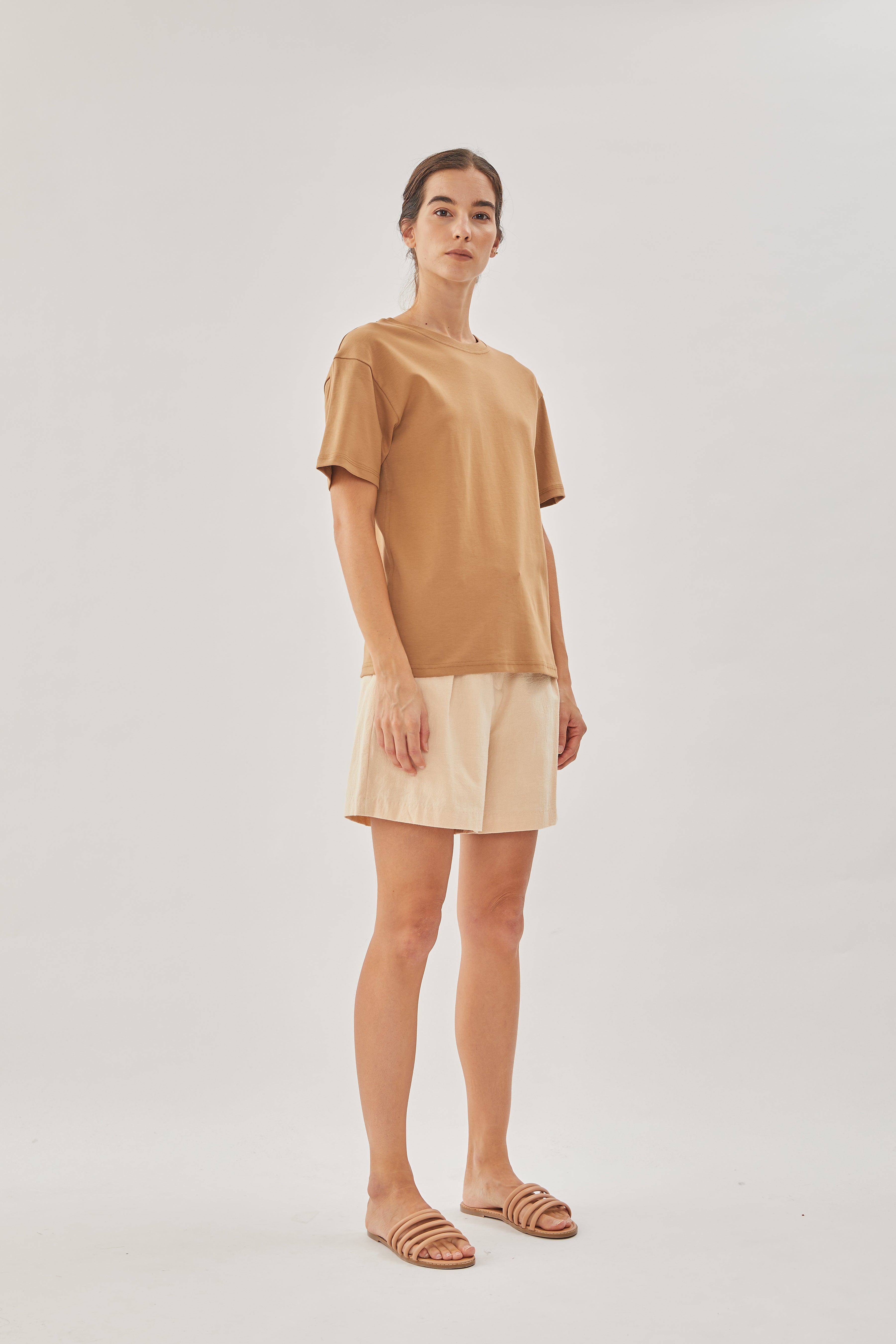 STUDIOS Cotton Tee in Camel