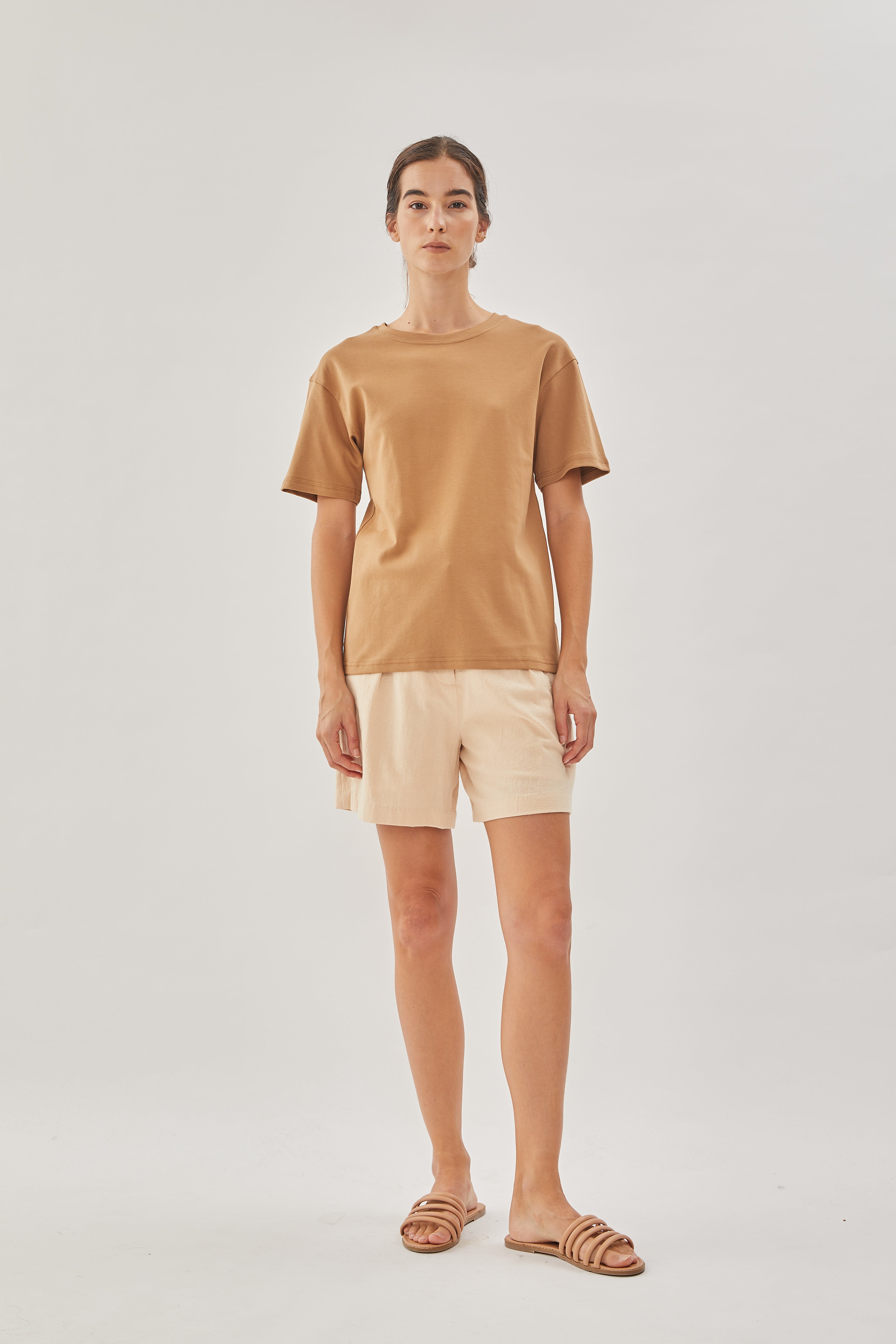 STUDIOS Cotton Tee in Camel