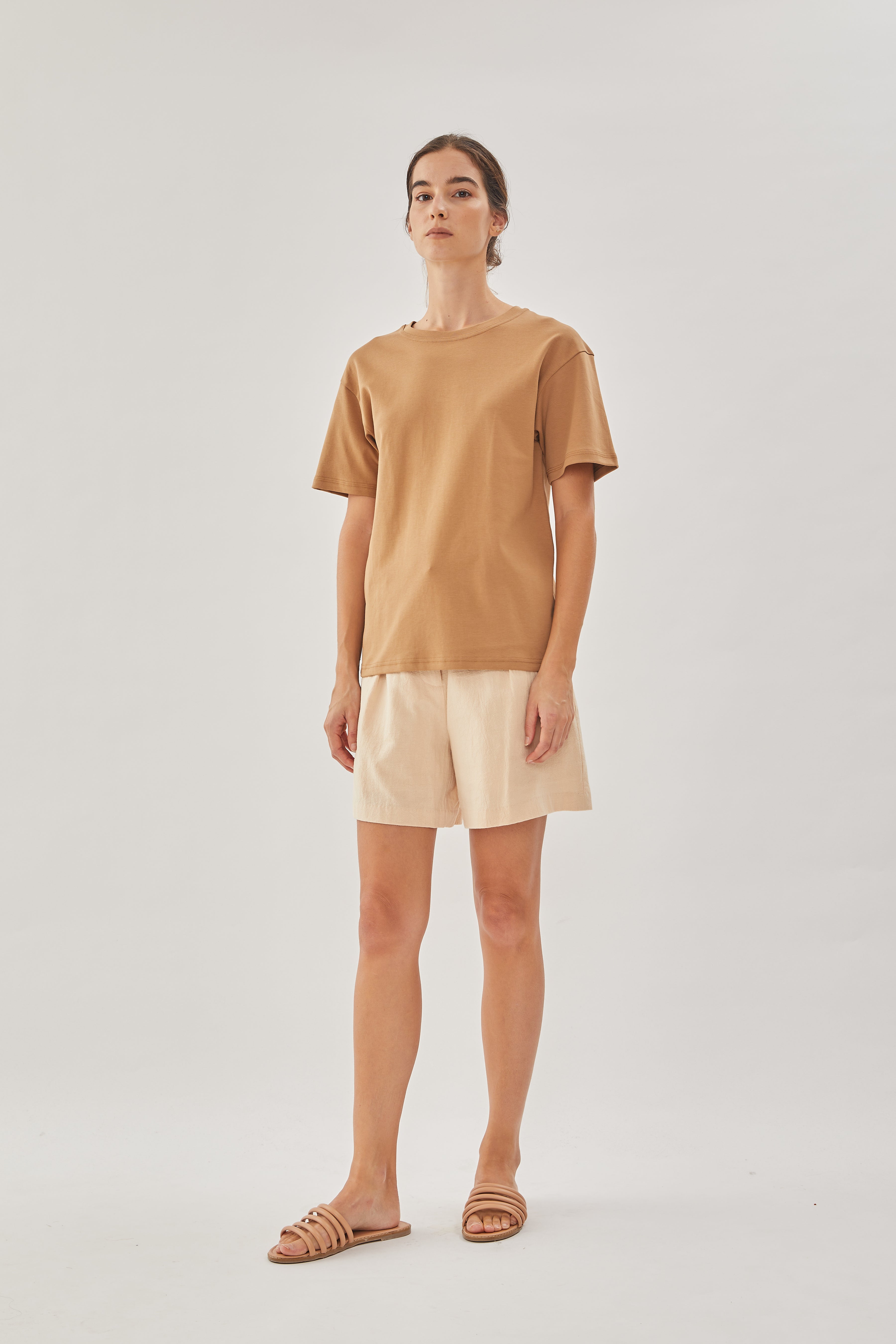 STUDIOS Cotton Tee in Camel