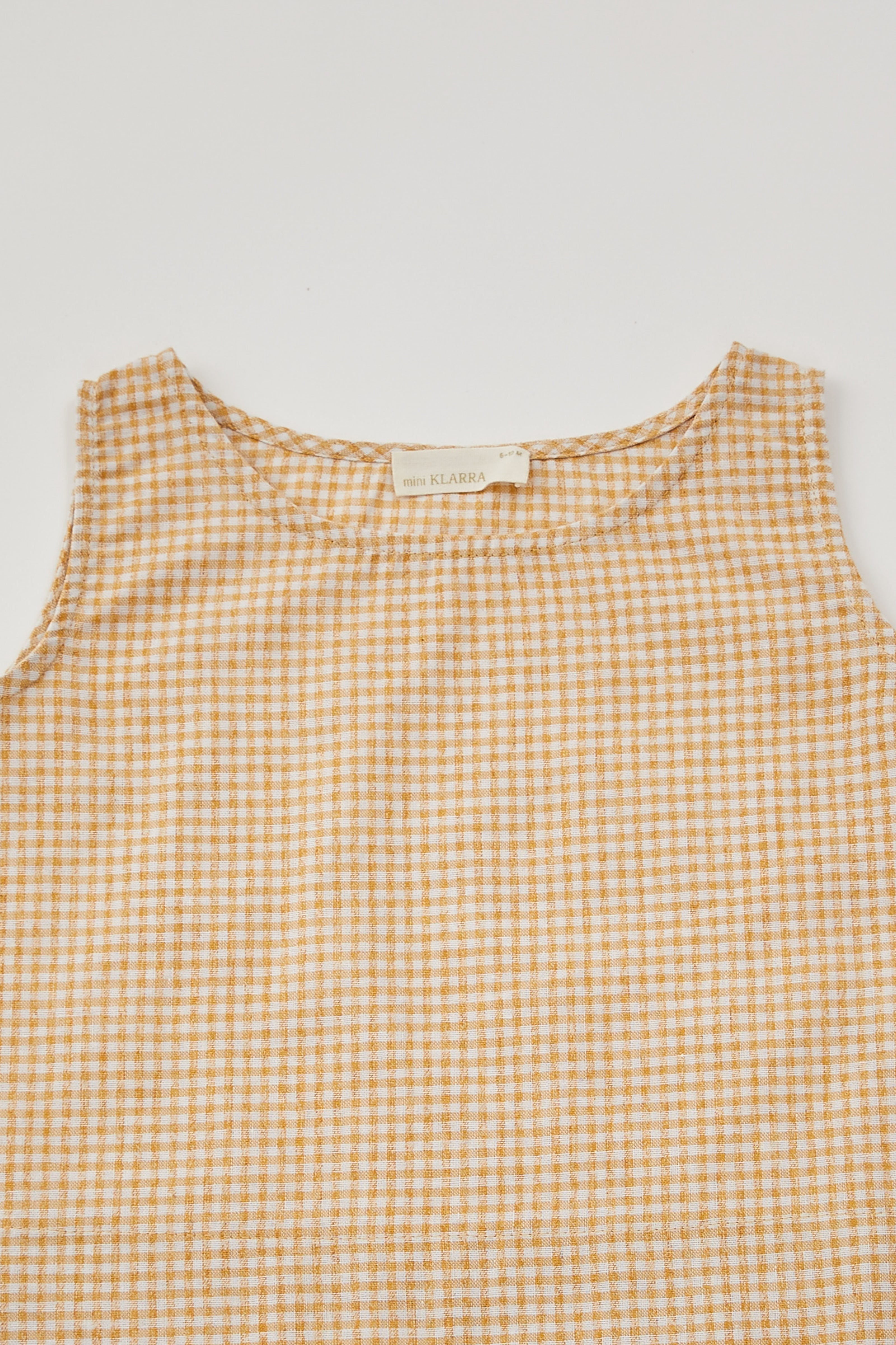 Mini Gingham Sleeveless Blouse in Yellow