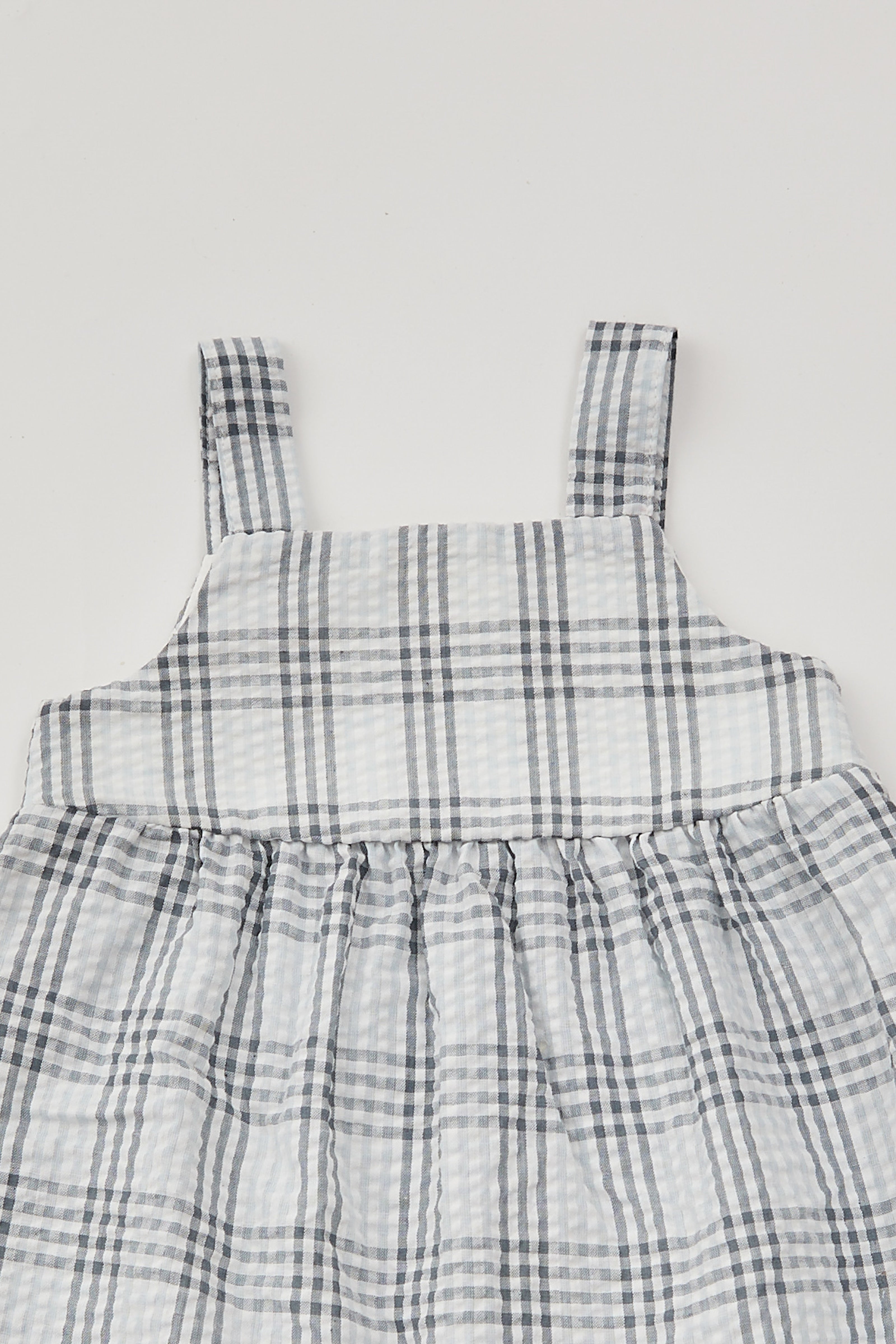 Mini Seersucker Sleeveless Dress in Mist