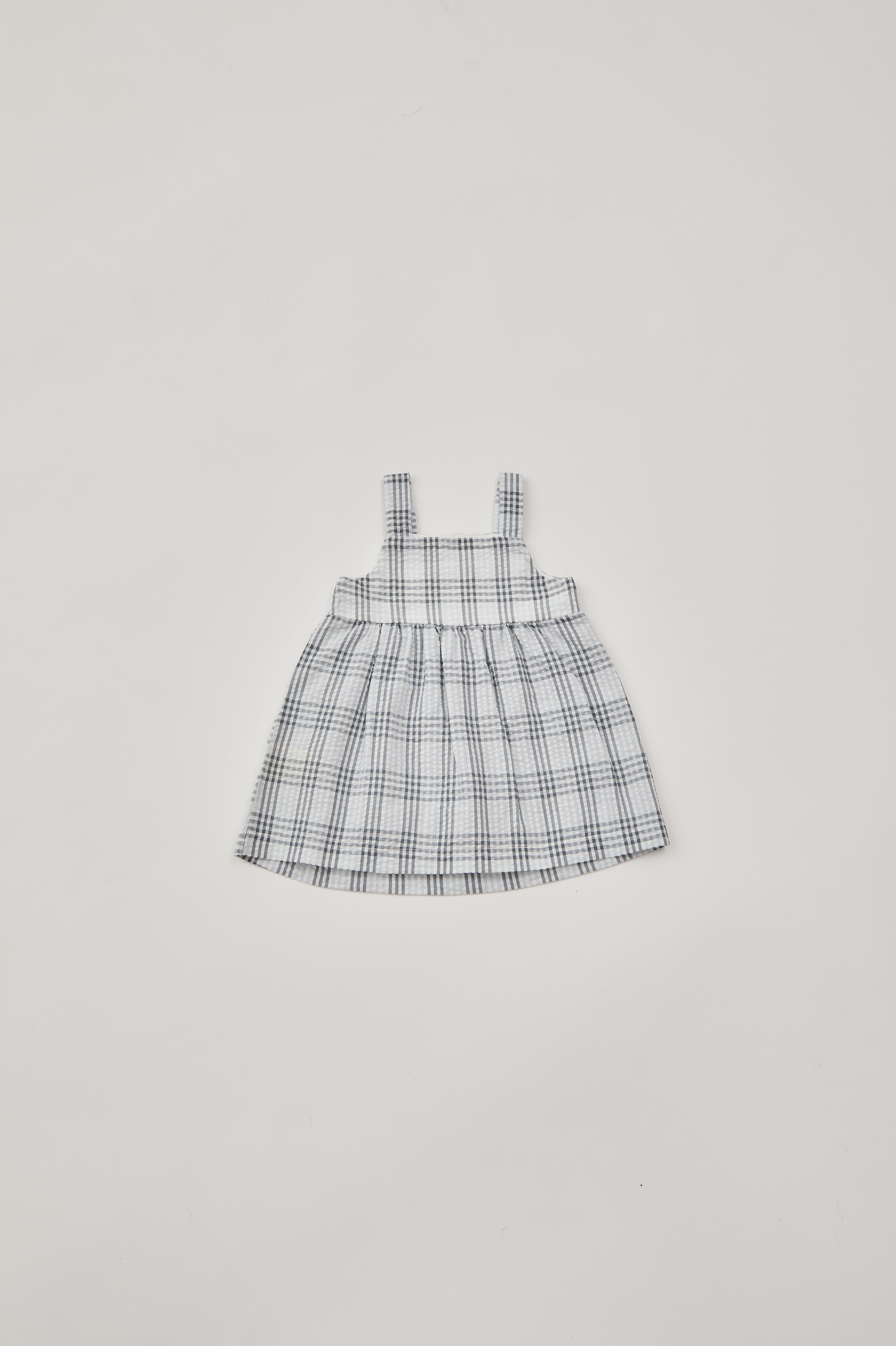 Mini Seersucker Sleeveless Dress in Mist