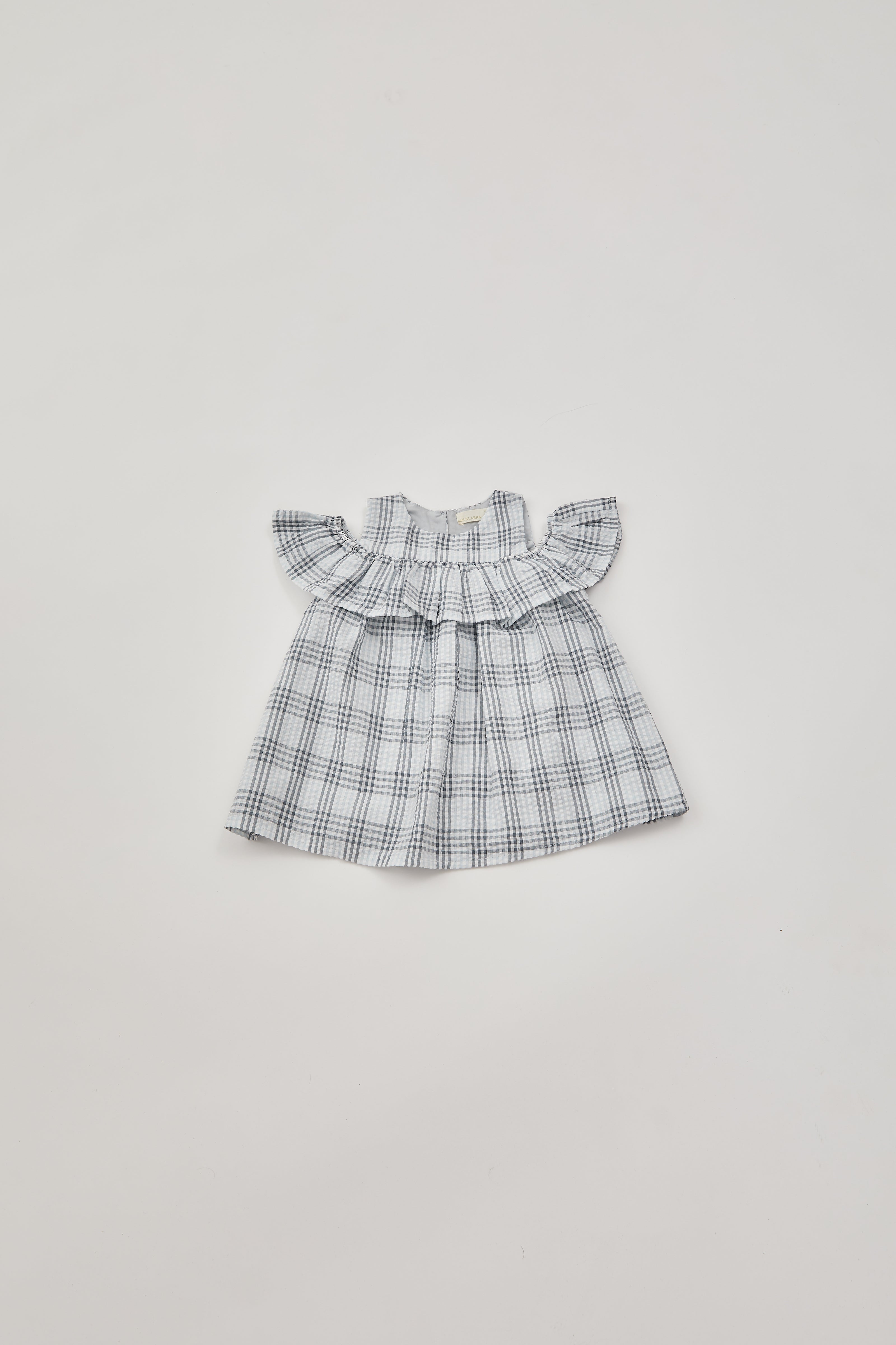 Mini Cotton Seersucker Dress in Mist