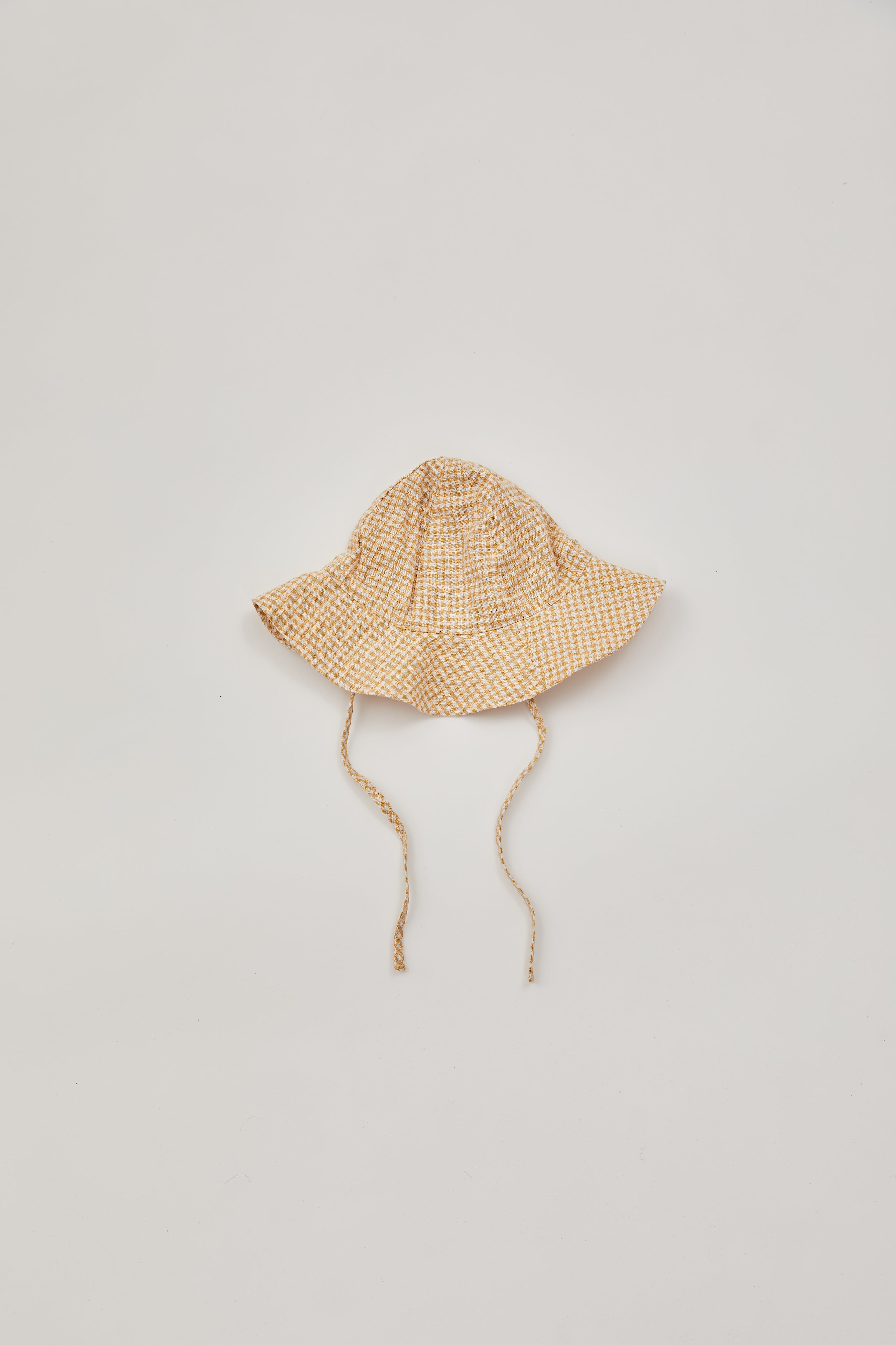 Mini Gingham Bucket Hat in Yellow