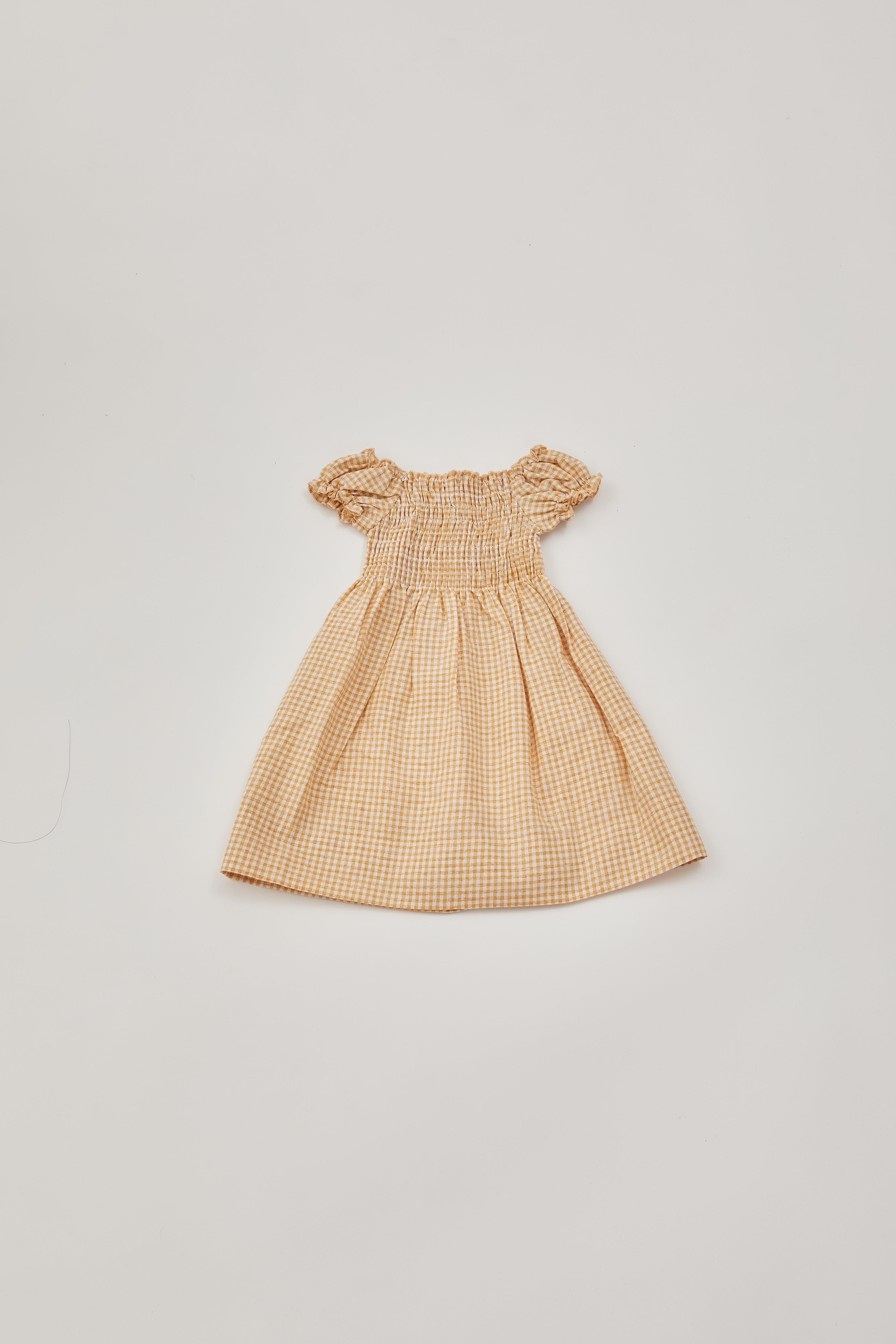 Mini Gingham Dress in Yellow