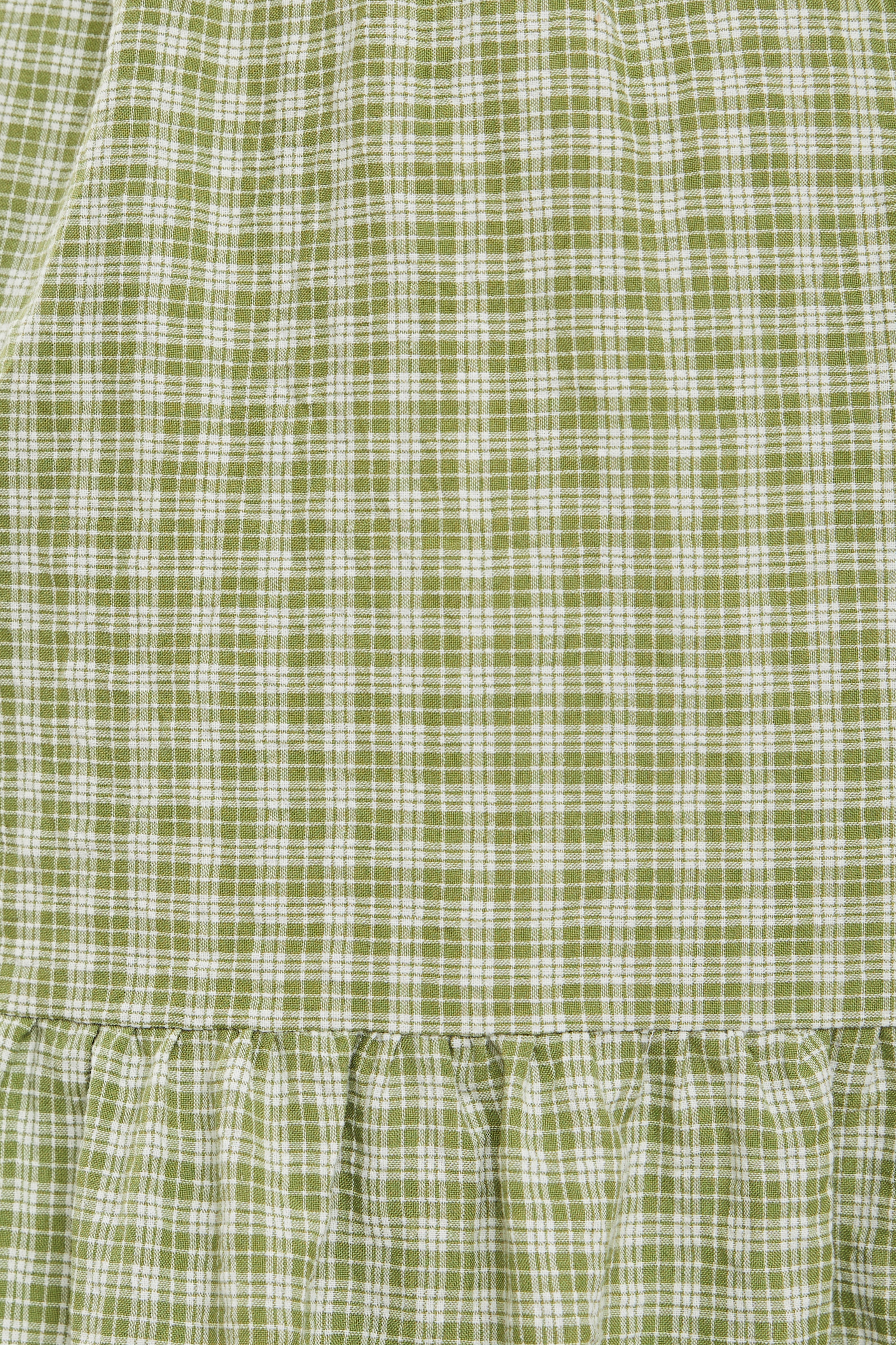 Tiered Midi Skirt in Gingham Fern