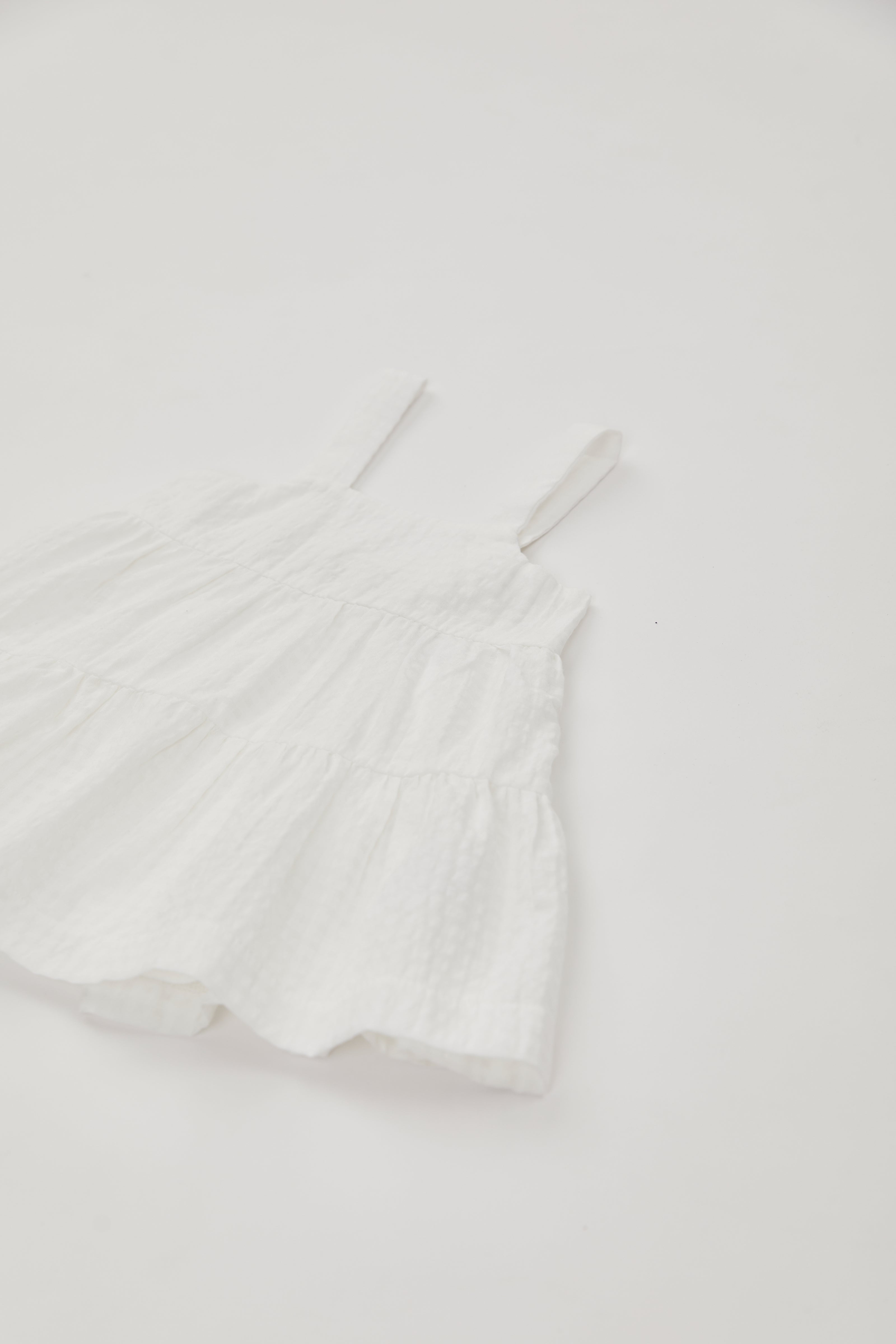 Mini Tiered Dress in Gingham White