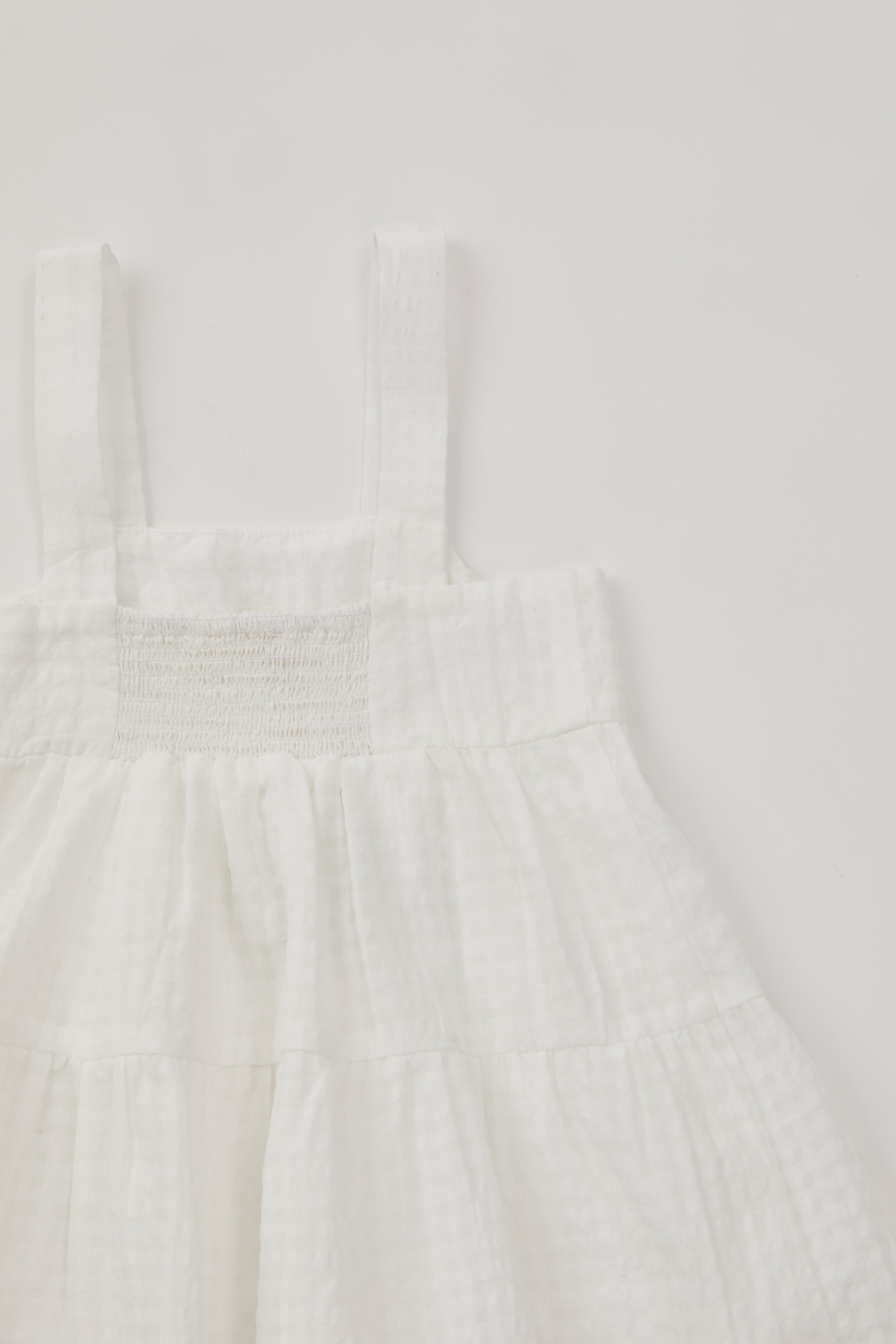 Mini Tiered Dress in Gingham White