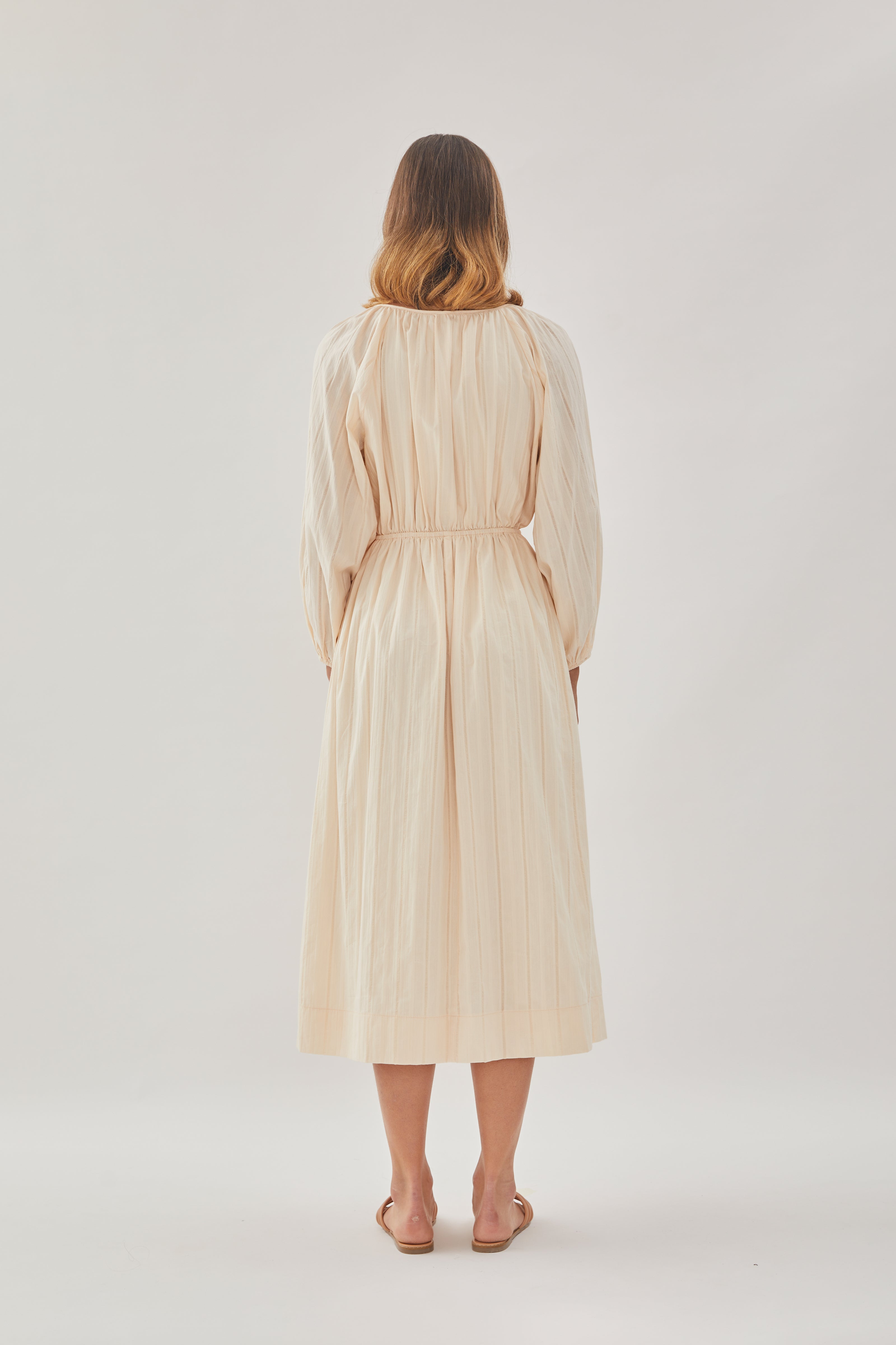 Poplin Midi Dress in Soft Yellow