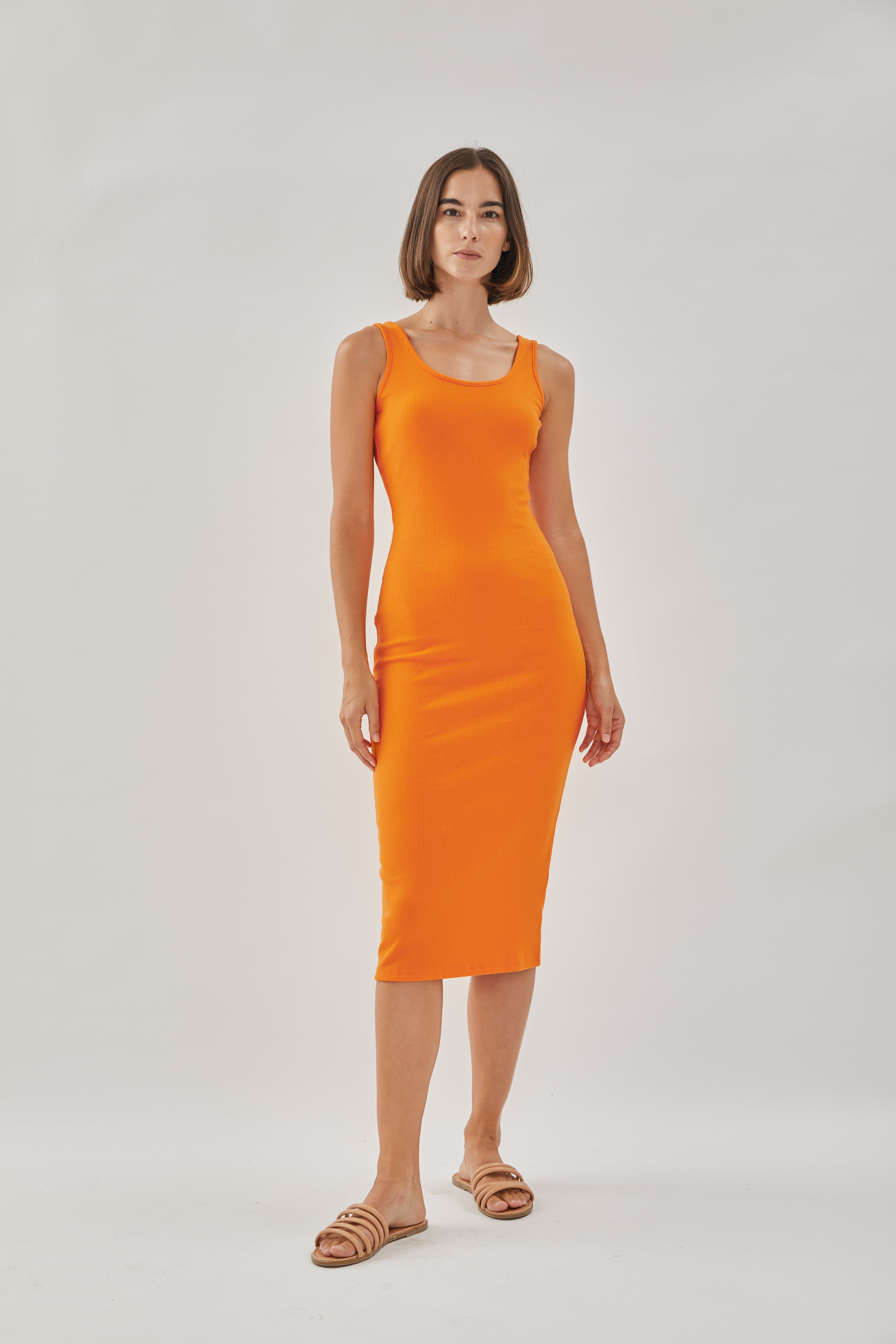 Scoop Neck Tank Dress in Sunburst