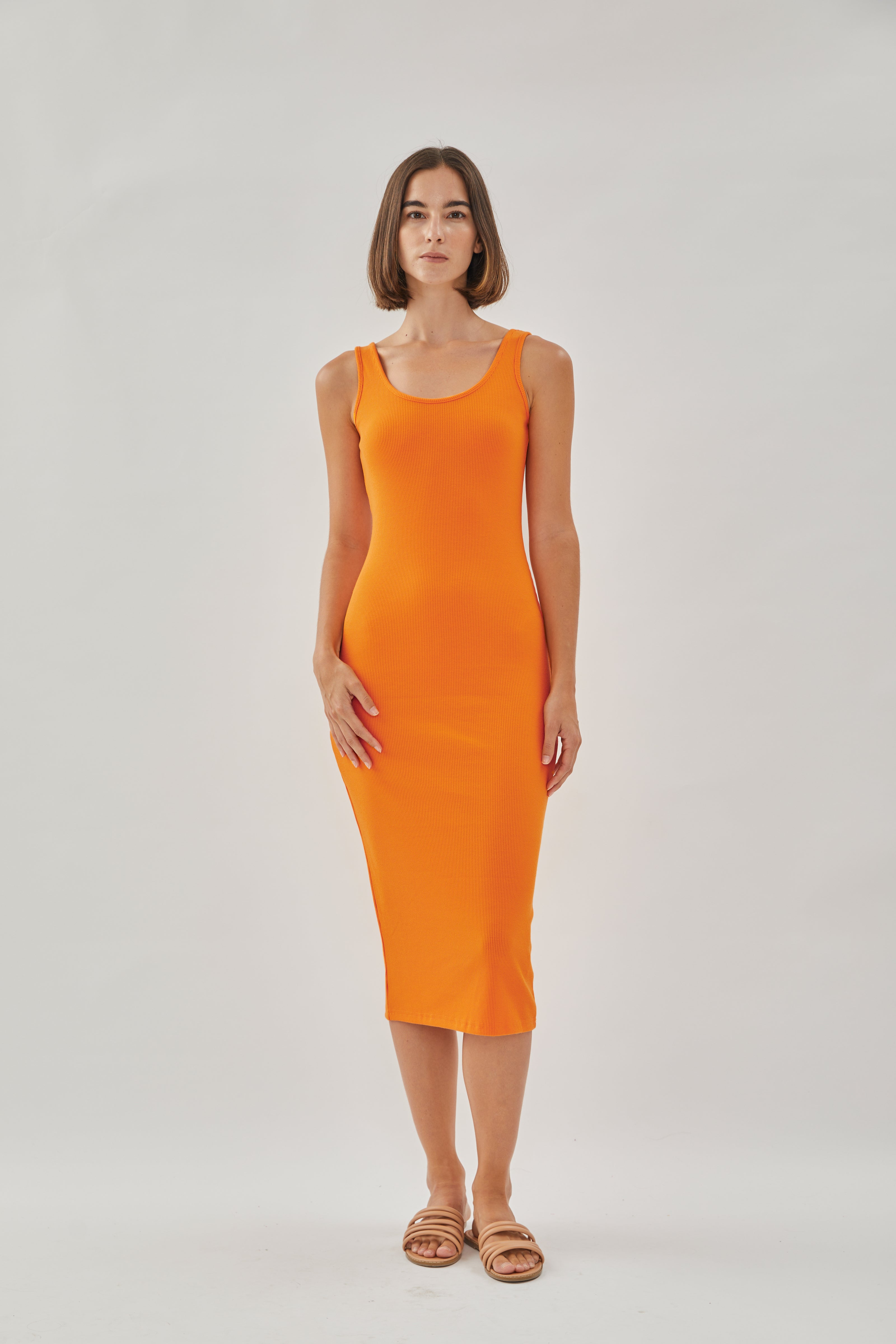 Scoop Neck Tank Dress in Sunburst